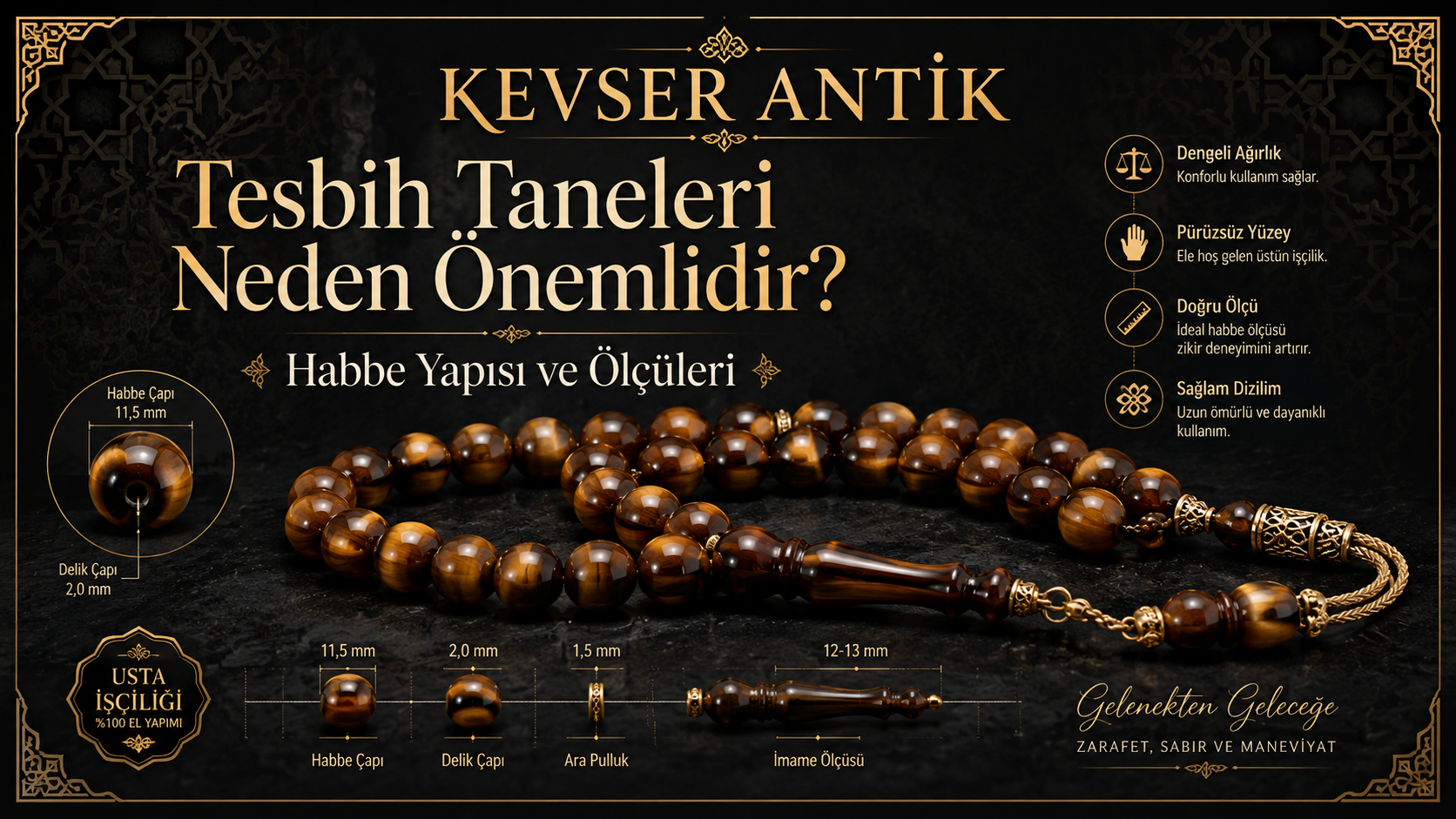 Tesbih Taneleri Neden Önemlidir? Habbe yapısı, ölçüleri ve kaliteli tesbih rehberi - KevserAntik.com