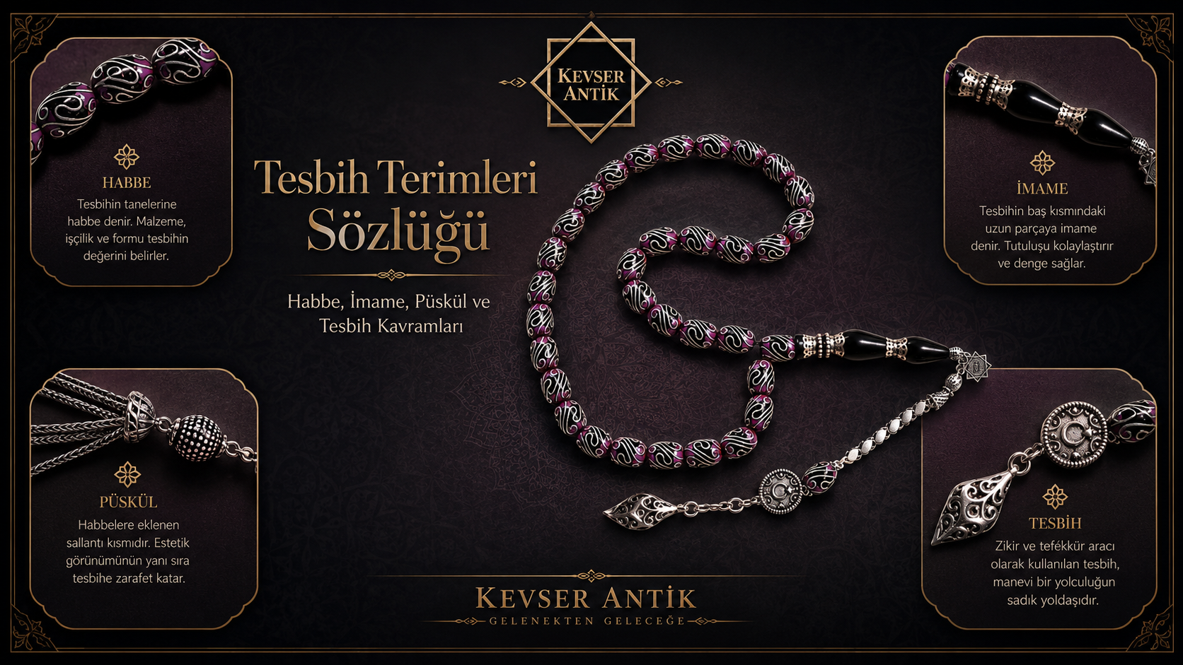 Tesbih Terimleri Sözlüğü - Habbe, imame, püskül, kazaz ve tesbih kavramları - KevserAntik.com