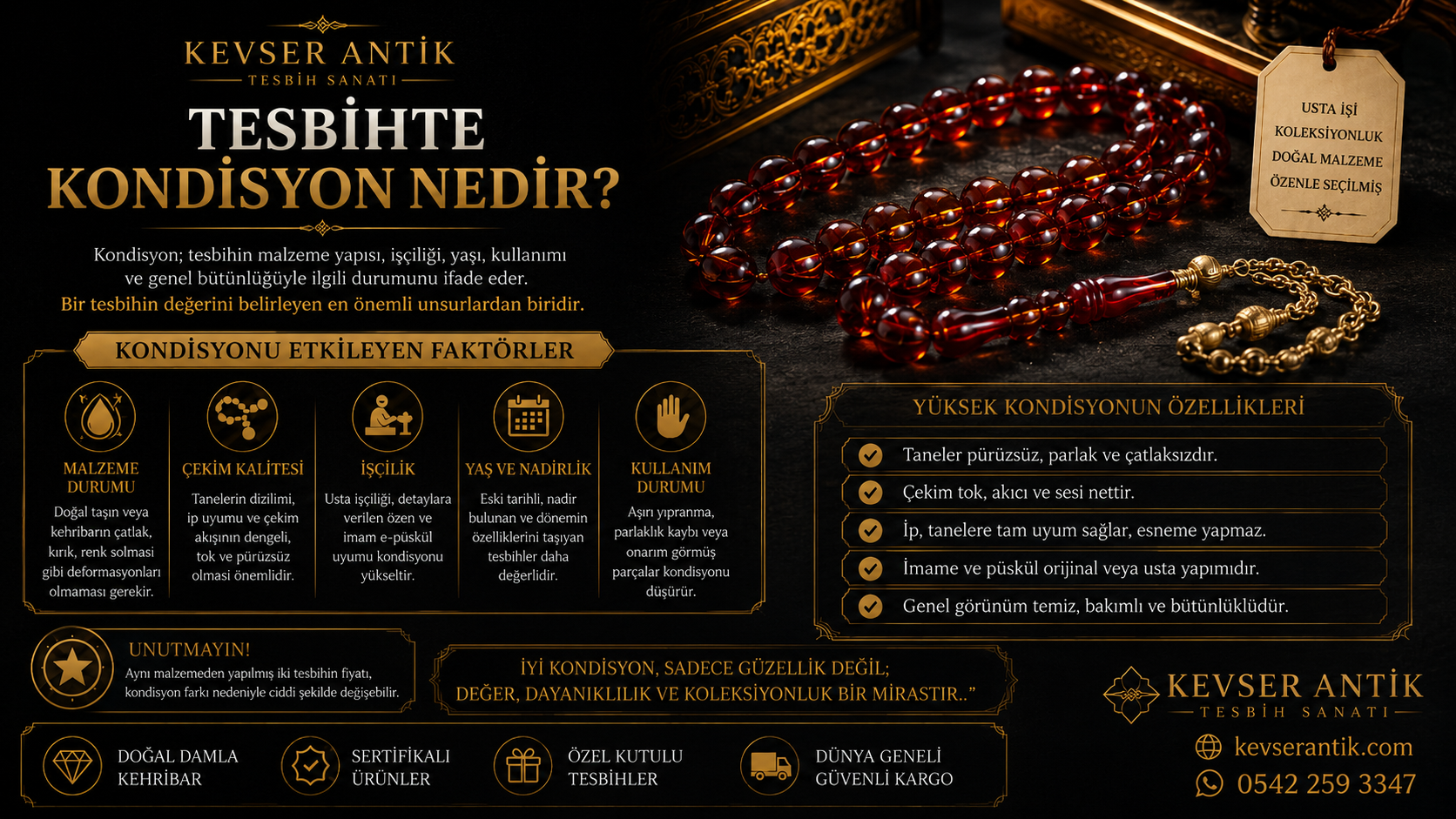 Tesbihte Kondisyon Nedir? Koleksiyonluk tesbihlerde değer ve kondisyon rehberi - KevserAntik.com