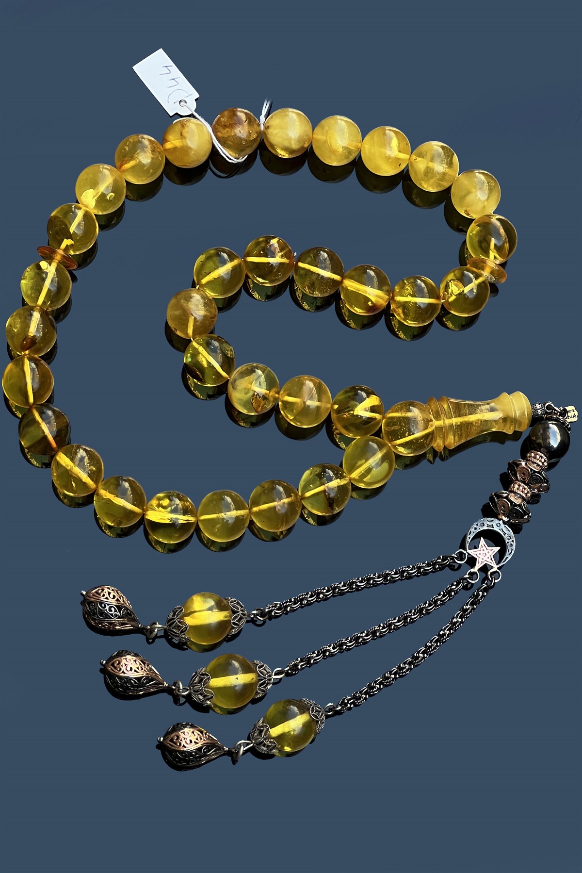  Dev Damla Kehribar Tesbih Dev Damla Kehribar Tesbih - Kevser AntikDamla Kehribar Tesbihler