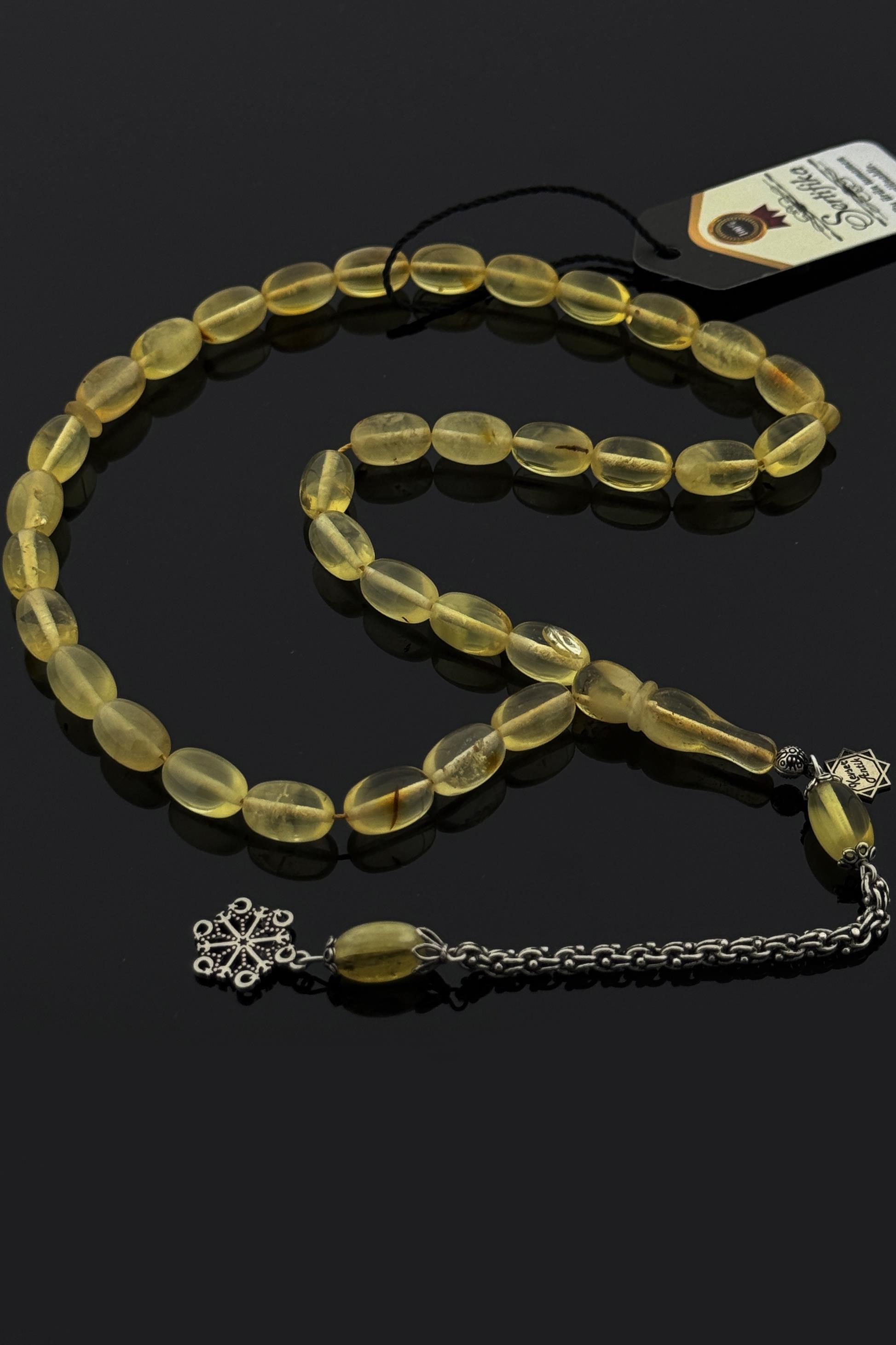 Badem Model Damla Kehribar TesbihBadem Model Damla Kehribar Tesbih - Kevser AntikDamla Kehribar Tesbihler