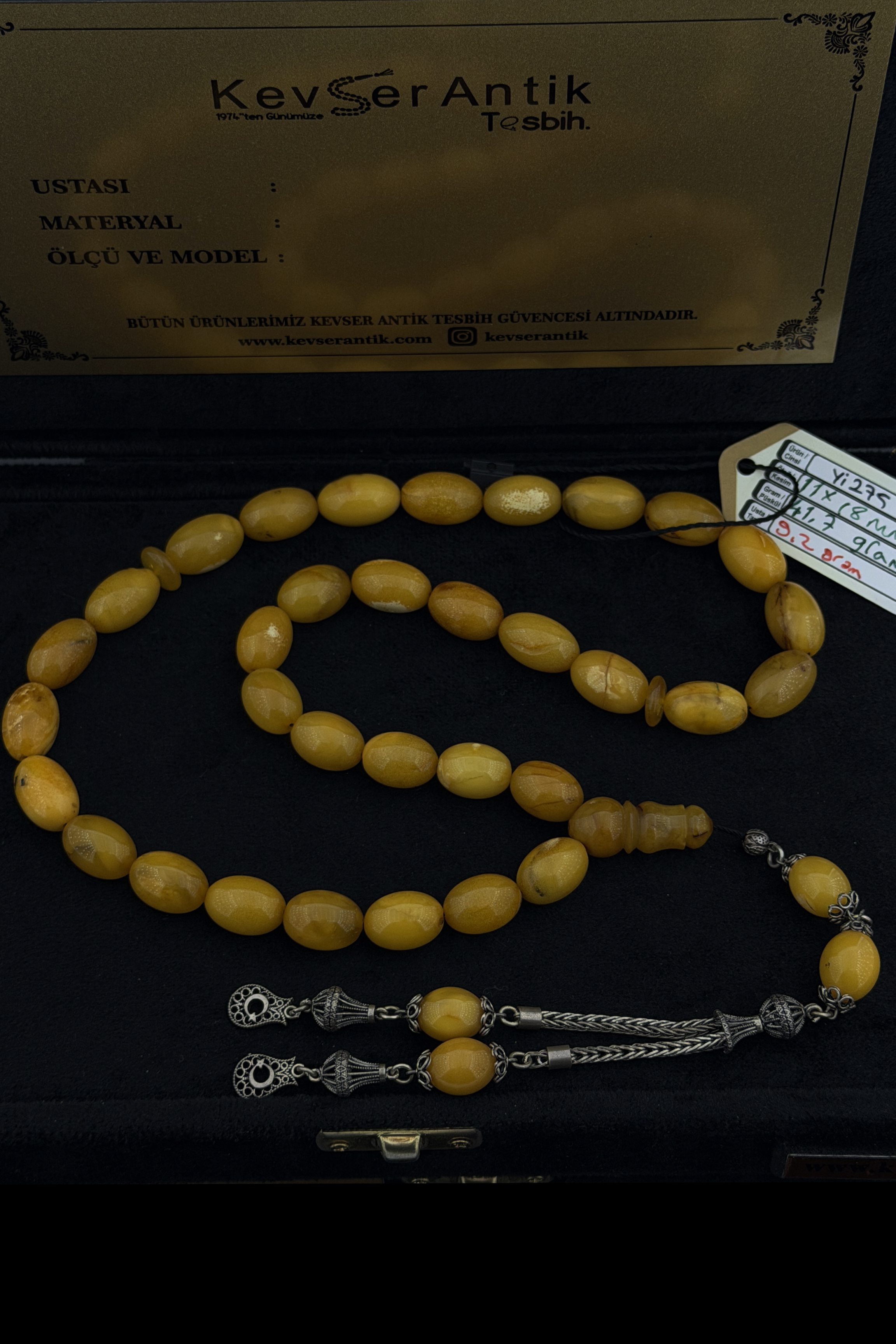 Badem Model Seccar KehribarBadem Model Seccar Kehribar - Kevser AntikDamla Kehribar Tesbihler