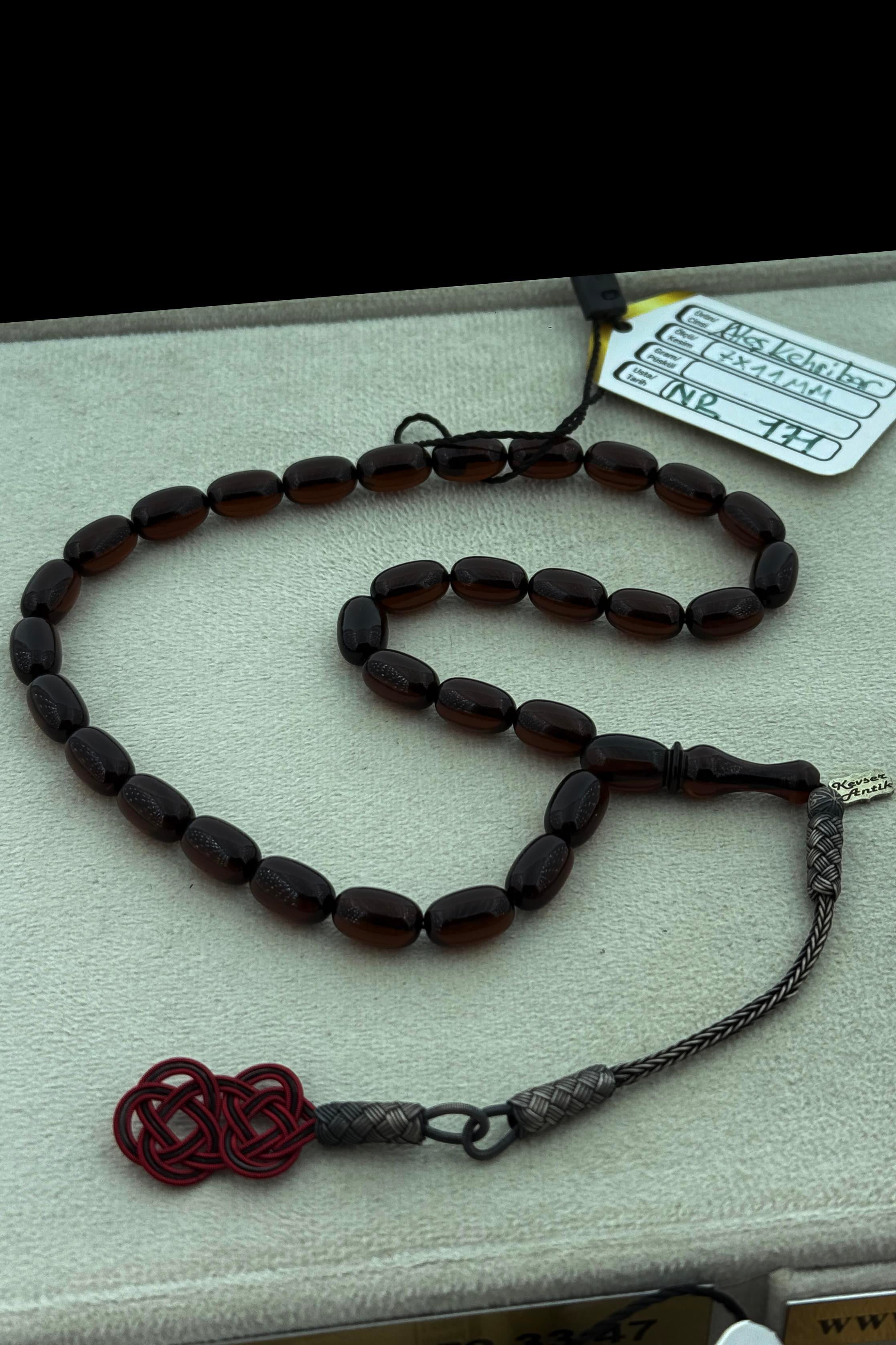 El Yapımı Eski Zar Kehribar TesbihEl Yapımı Eski Zar Kehribar Tesbih - Kevser AntikSıkma-Ateş Kehribar Tesbihler