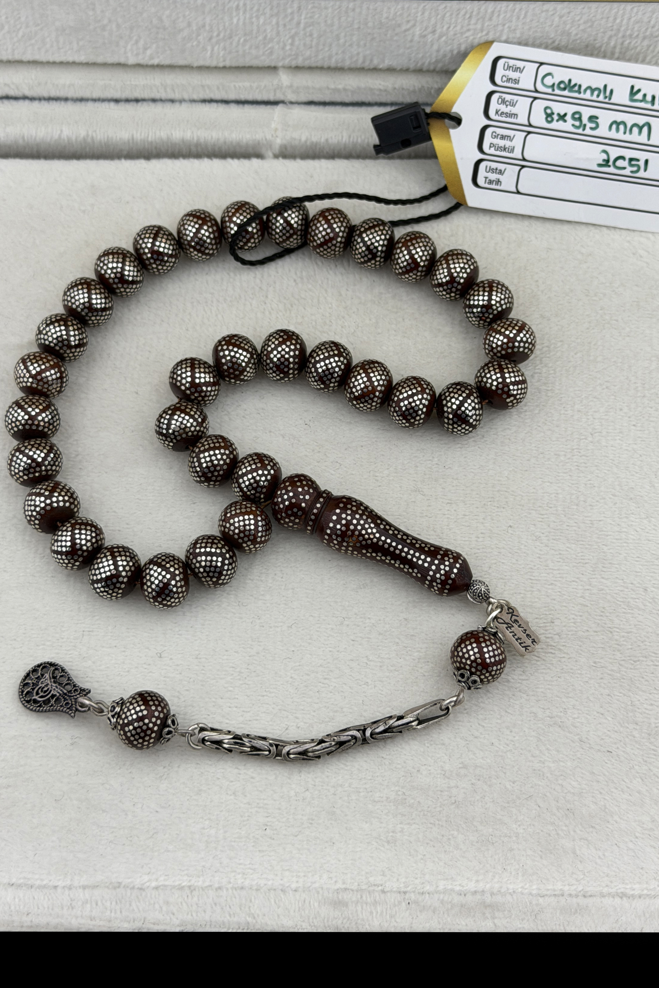 Full İşlemeli Kuka TesbihFull İşlemeli Kuka Tesbih - Kevser AntikAĞAÇ TESBİHLER