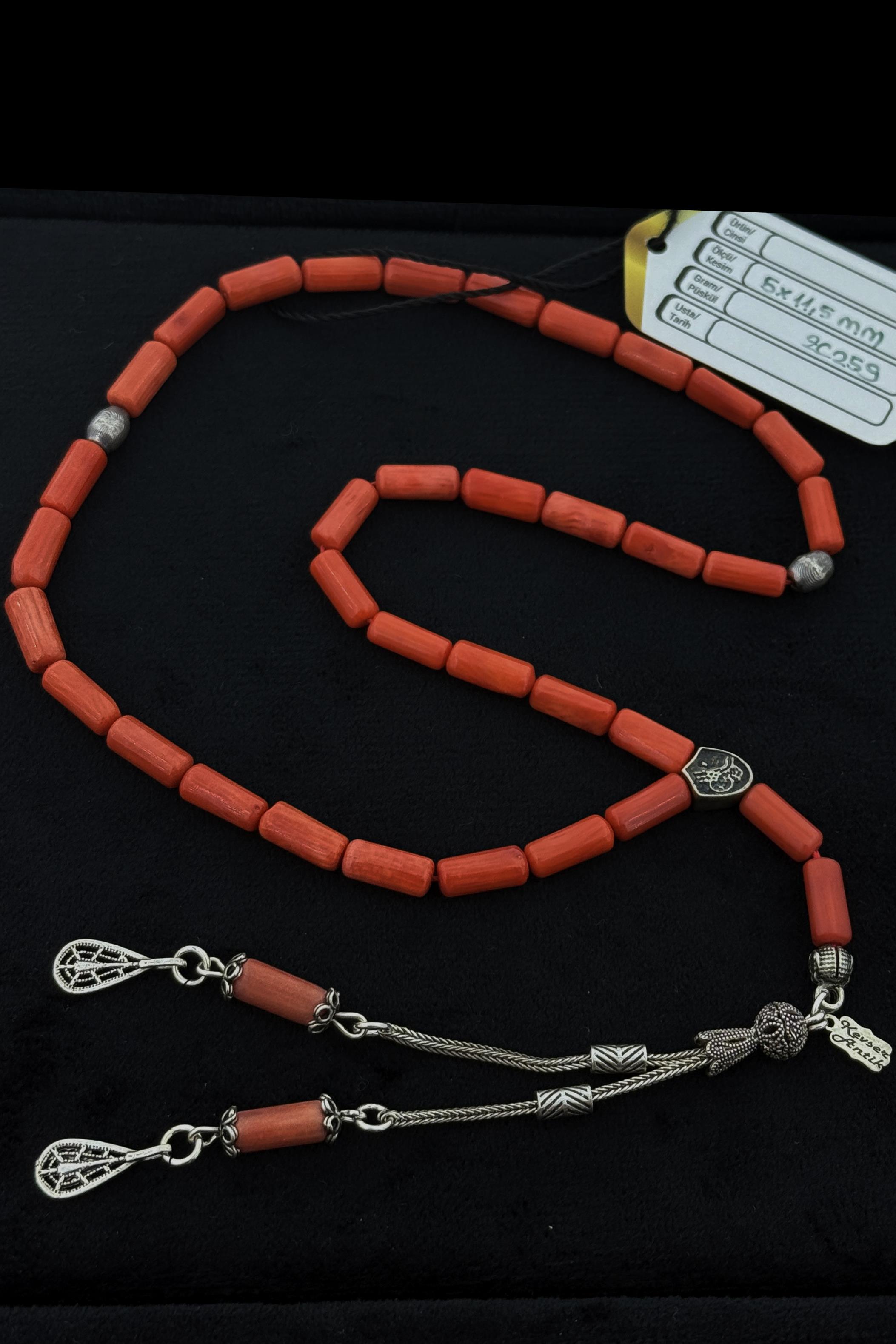 Kırmızı Kapsül Mercan TesbihKırmızı Kapsül Mercan Tesbih - Kevser AntikDoğal Taş Tesbihler