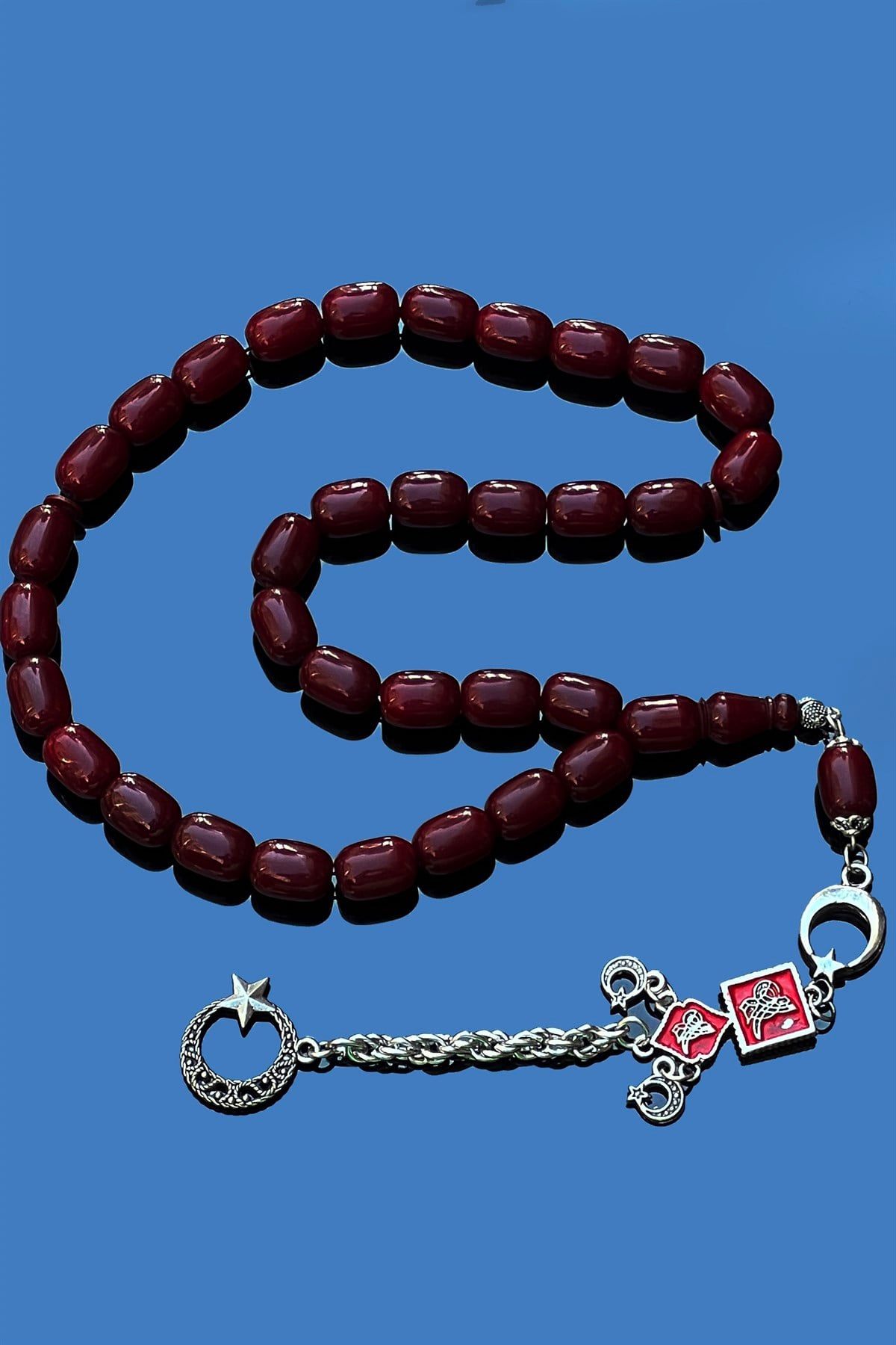 Mineli Püsküllü Osmanlı Benzetmesi Sıkma KehribarMineli Püsküllü Osmanlı Benzetmesi Sıkma Kehribar - Kevser AntikSıkma-Ateş Kehribar Tesbihler