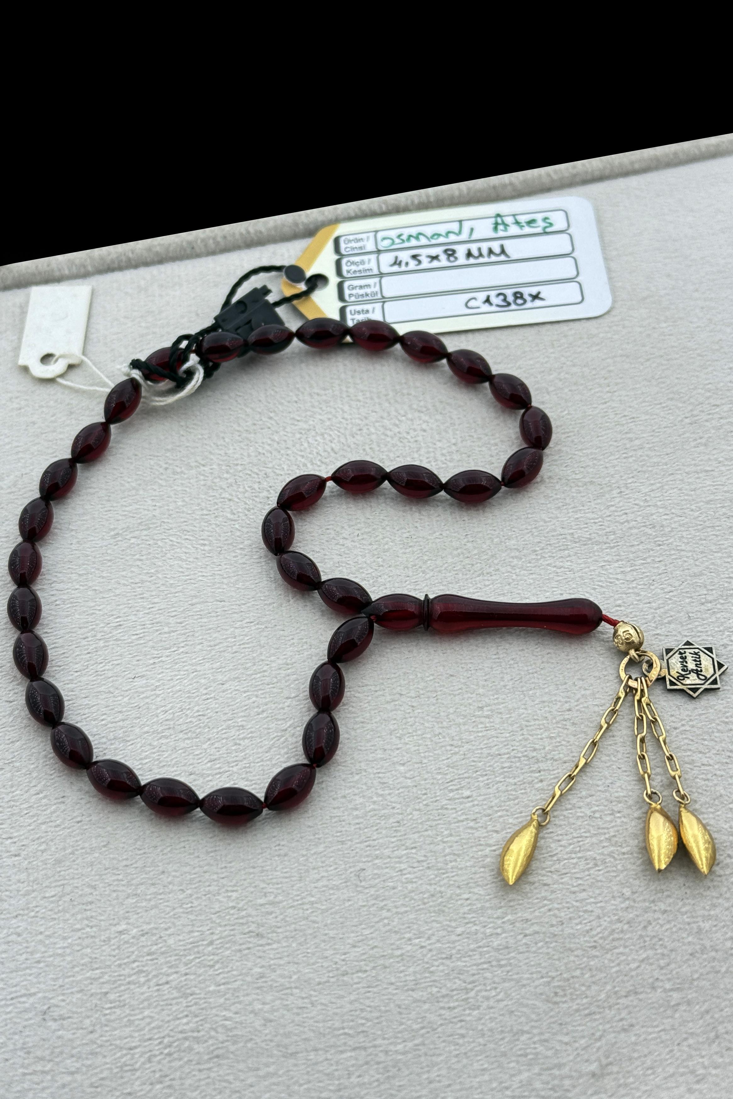 Osmanlı Ateş Kehribar TesbihOsmanlı Ateş Kehribar Tesbih - Kevser AntikOsmanlı Kehribar Tesbihler