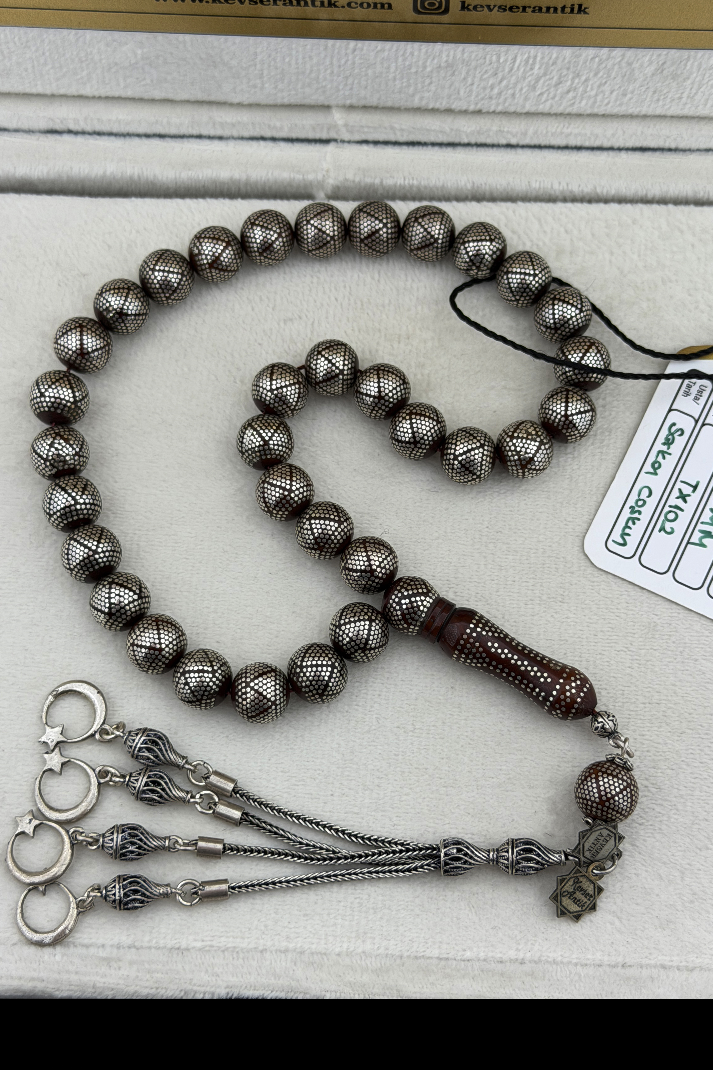 Serkan Coşkun İşlemeli Kuka TesbihSerkan Coşkun İşlemeli Kuka Tesbih - Kevser AntikAĞAÇ TESBİHLER