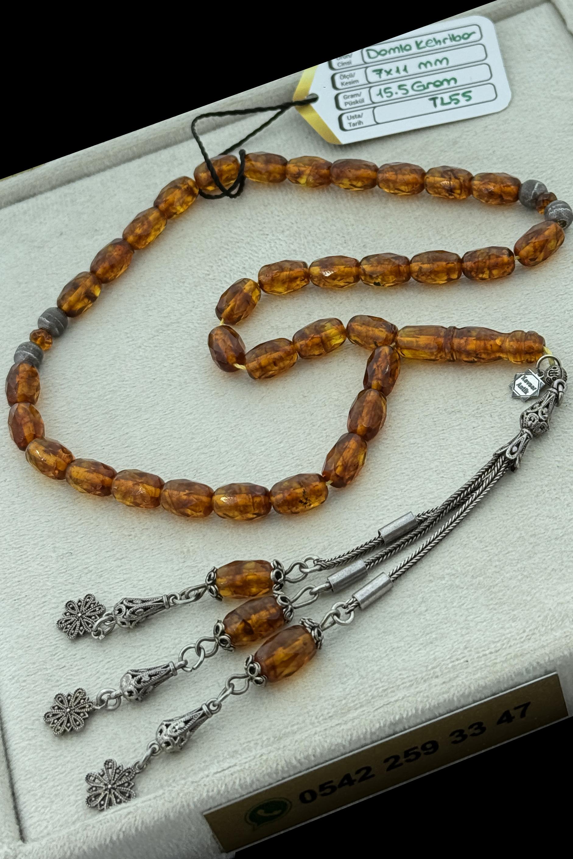 Sertifikalı Baltık Damla Kehribar TesbihSertifikalı Baltık Damla Kehribar Tesbih - Kevser AntikDamla Kehribar Tesbihler