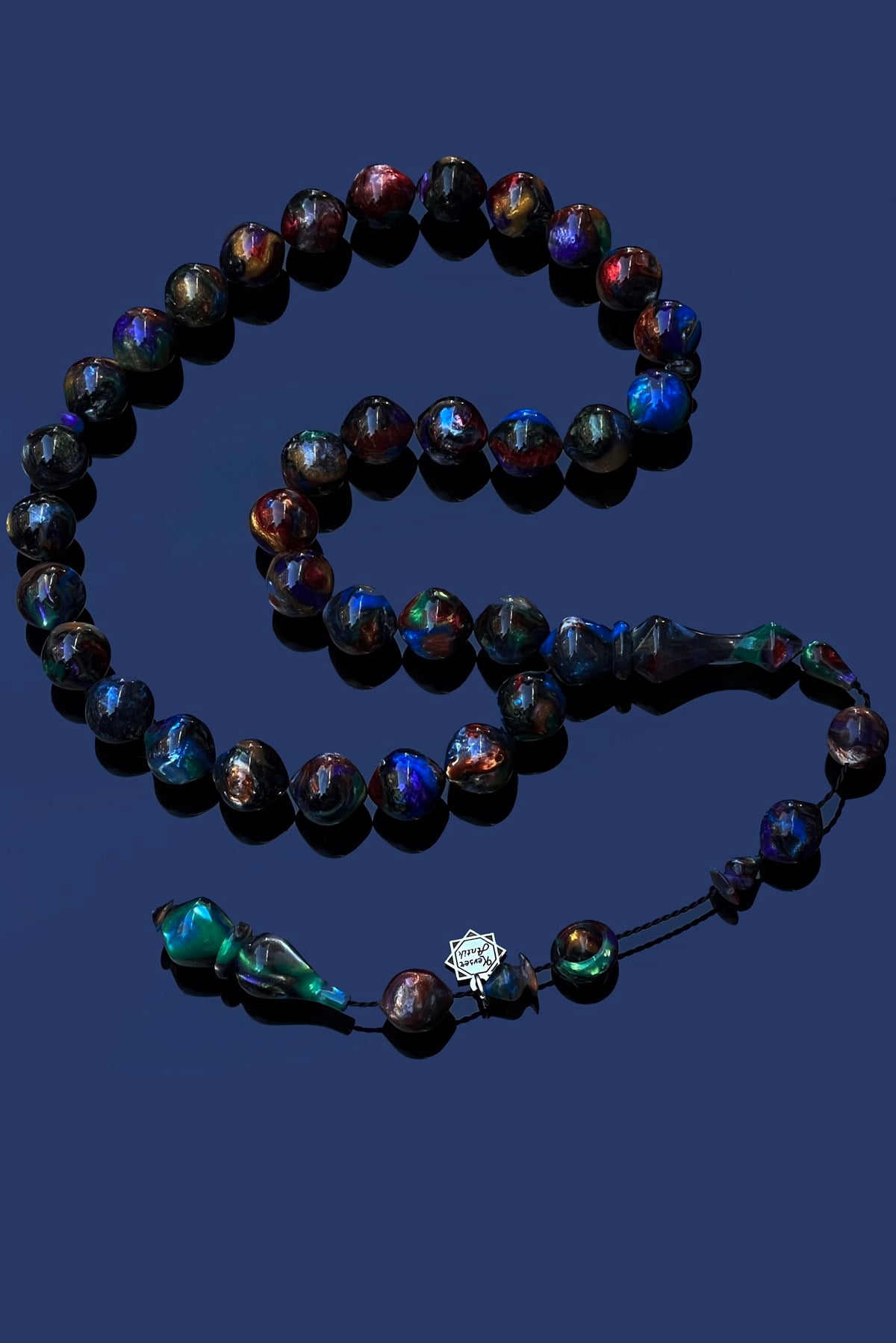 SPACE STONE ( UZAY TAŞI) TESBİHRenk Almış Ateş Kehribar Tesbih - Kevser AntikSıkma-Ateş Kehribar Tesbihler