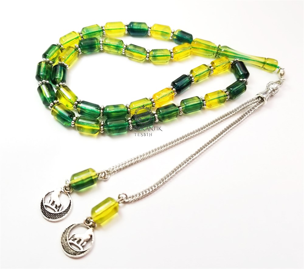 Yeşil Toz Kehribar Tesbih