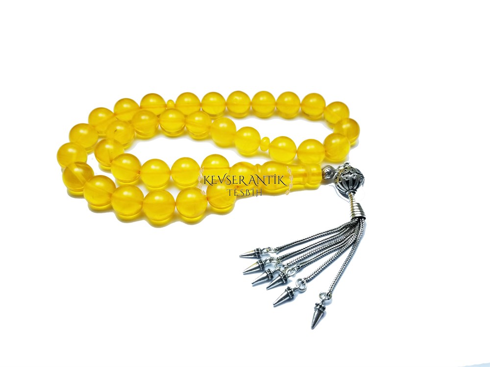 13MM Sarı Hareli Sıkma Kehribar