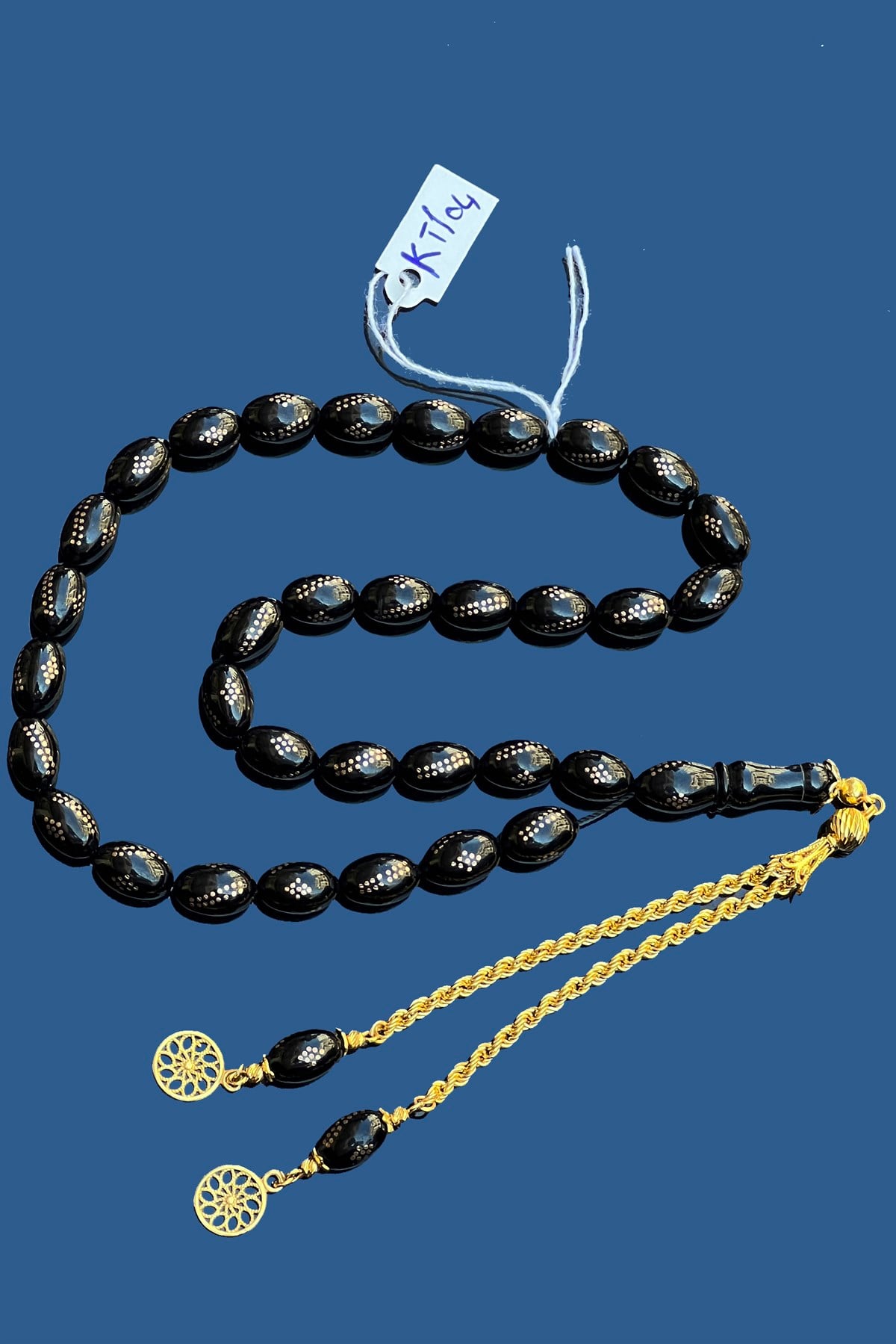 Altın İşlemeli Oltu TesbihAltın İşlemeli Oltu Tesbih - Kevser AntikAltın İşlemeli Tesbihler