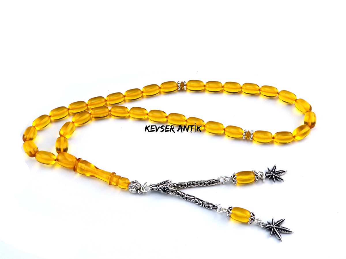 Altuni Ateş Kehribar Tesbih