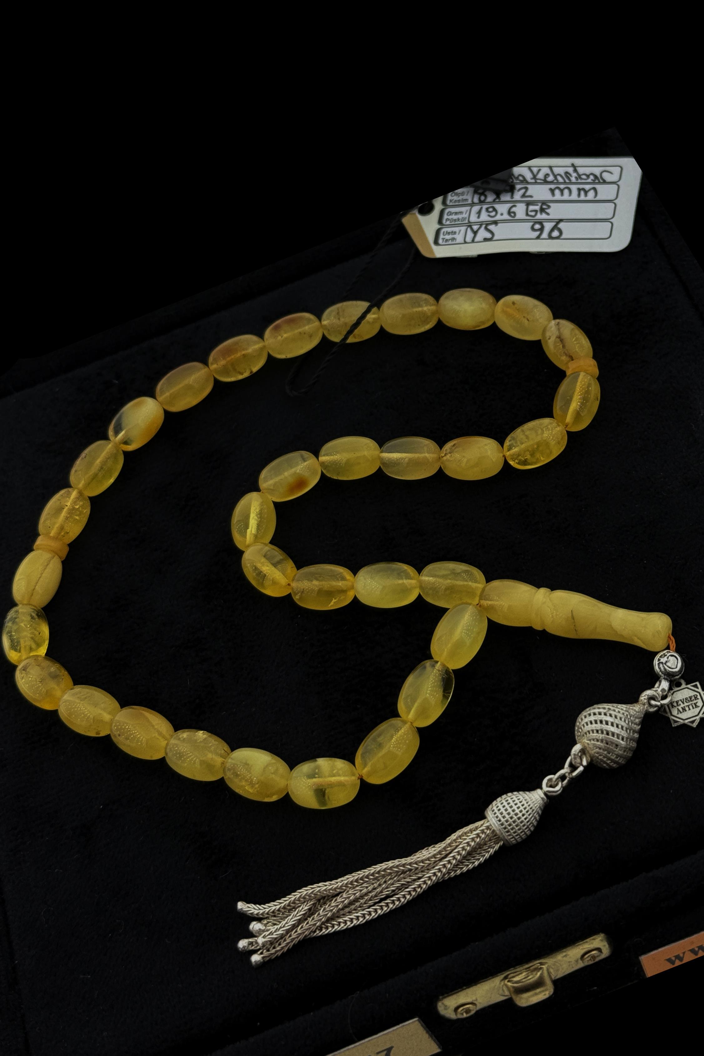 Badem Model Damla Kehribar TesbihBadem Model Damla Kehribar Tesbih - Kevser AntikDamla Kehribar Tesbihler