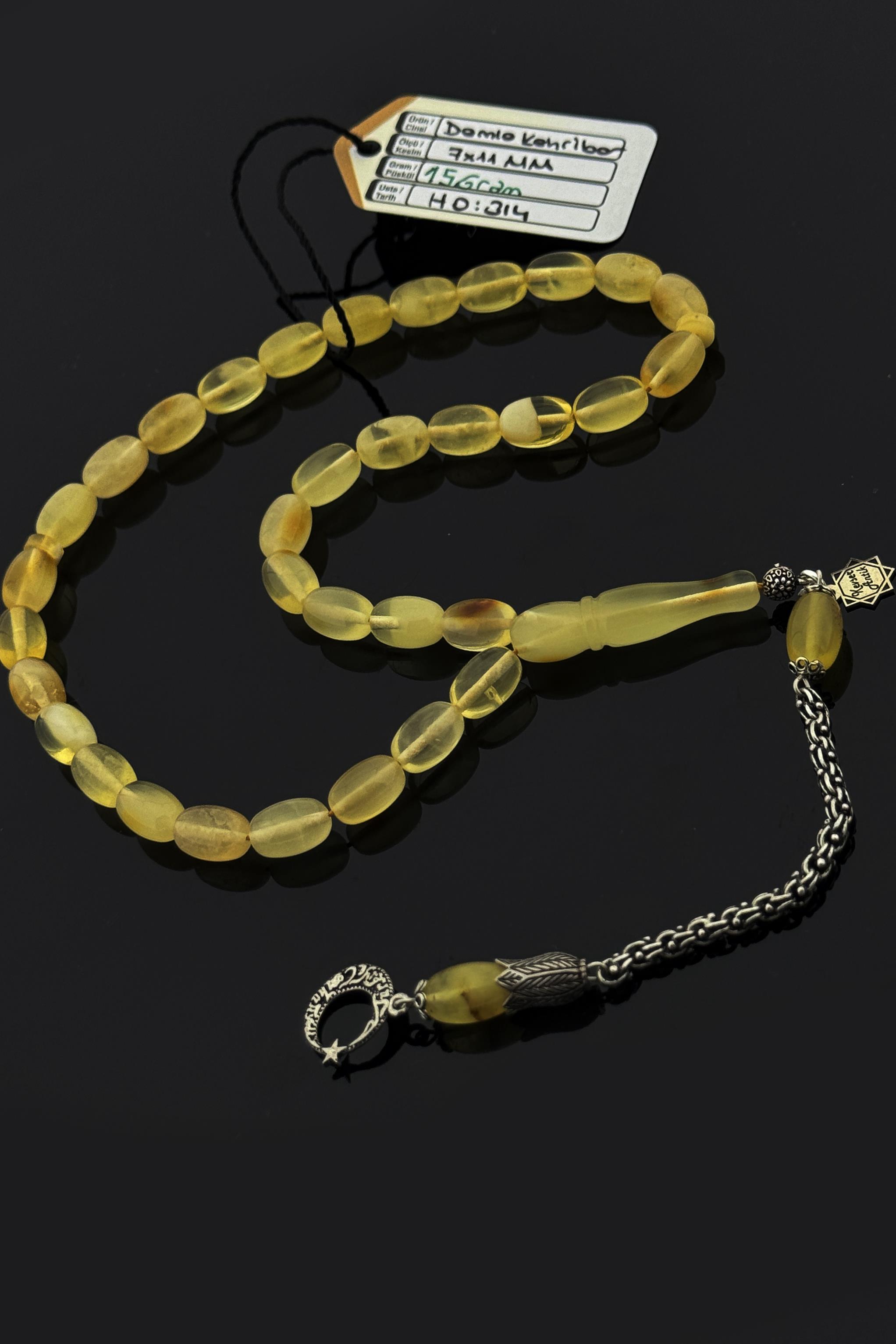 Badem Model Damla Kehribar TesbihBadem Model Damla Kehribar Tesbih - Kevser AntikDamla Kehribar Tesbihler