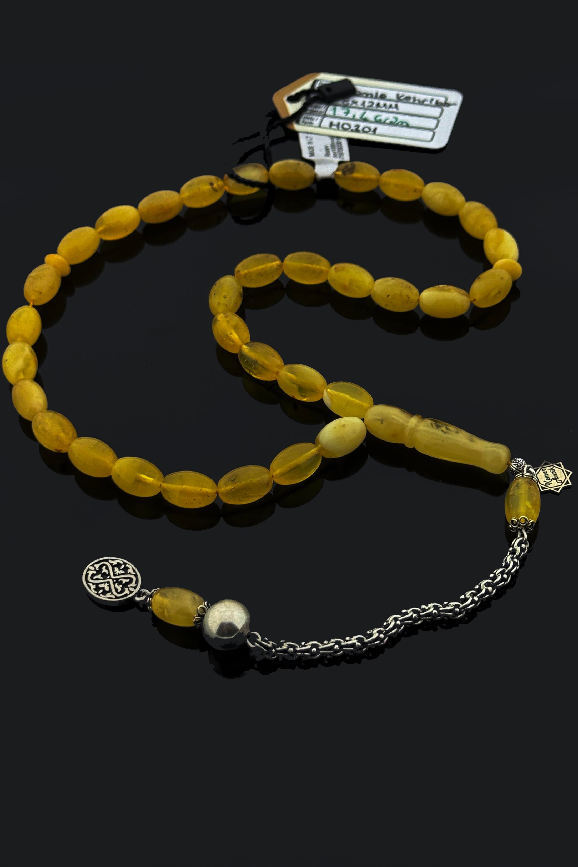 Badem Model Damla Kehribar TesbihBadem Model Damla Kehribar Tesbih - Kevser AntikDamla Kehribar Tesbihler