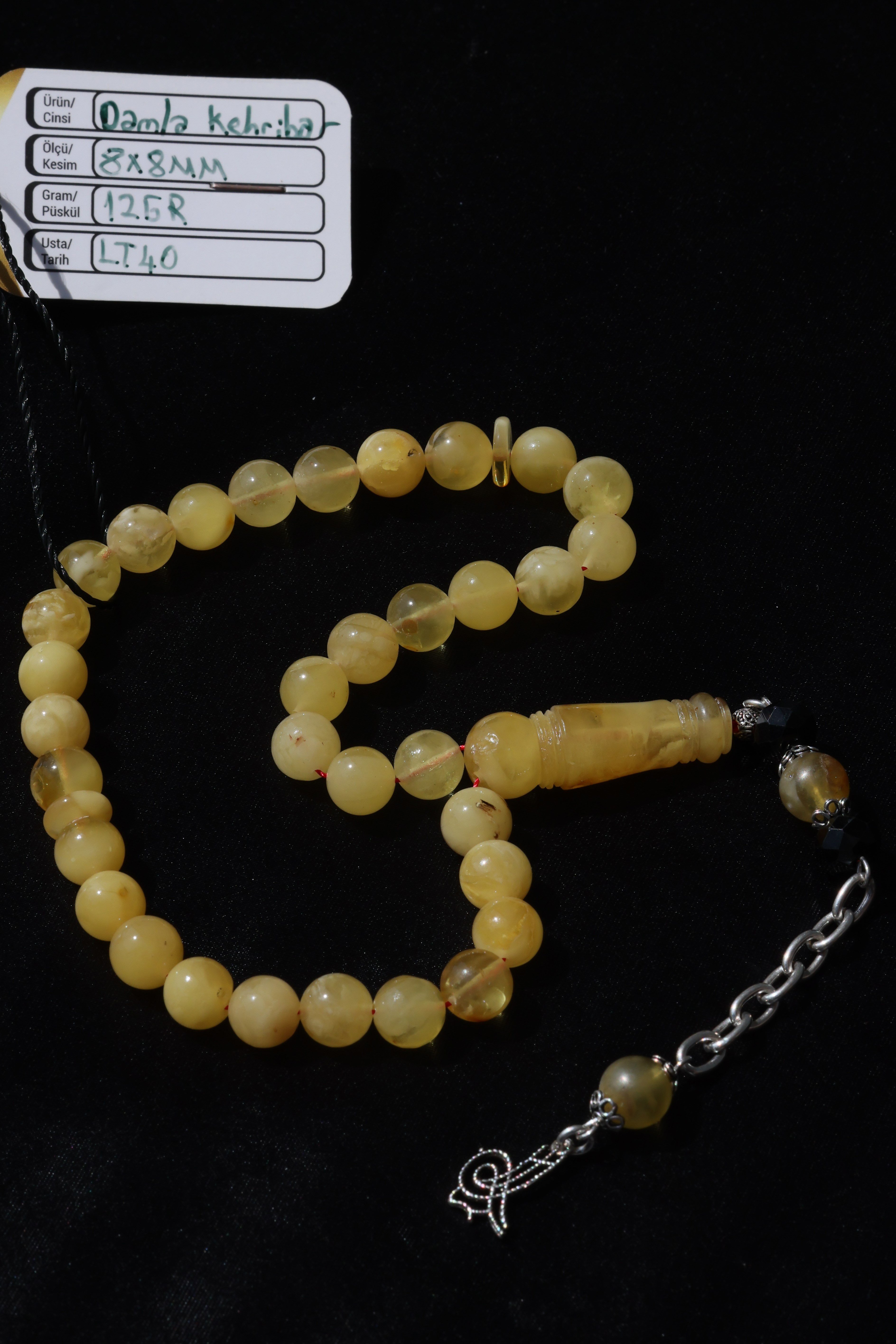 Baltic Amber Prayer Beads – 925 Silver TasselBaltic Amber Prayer Beads – 925 Silver Tassel - Kevser AntikDamla Kehribar Tesbihler
