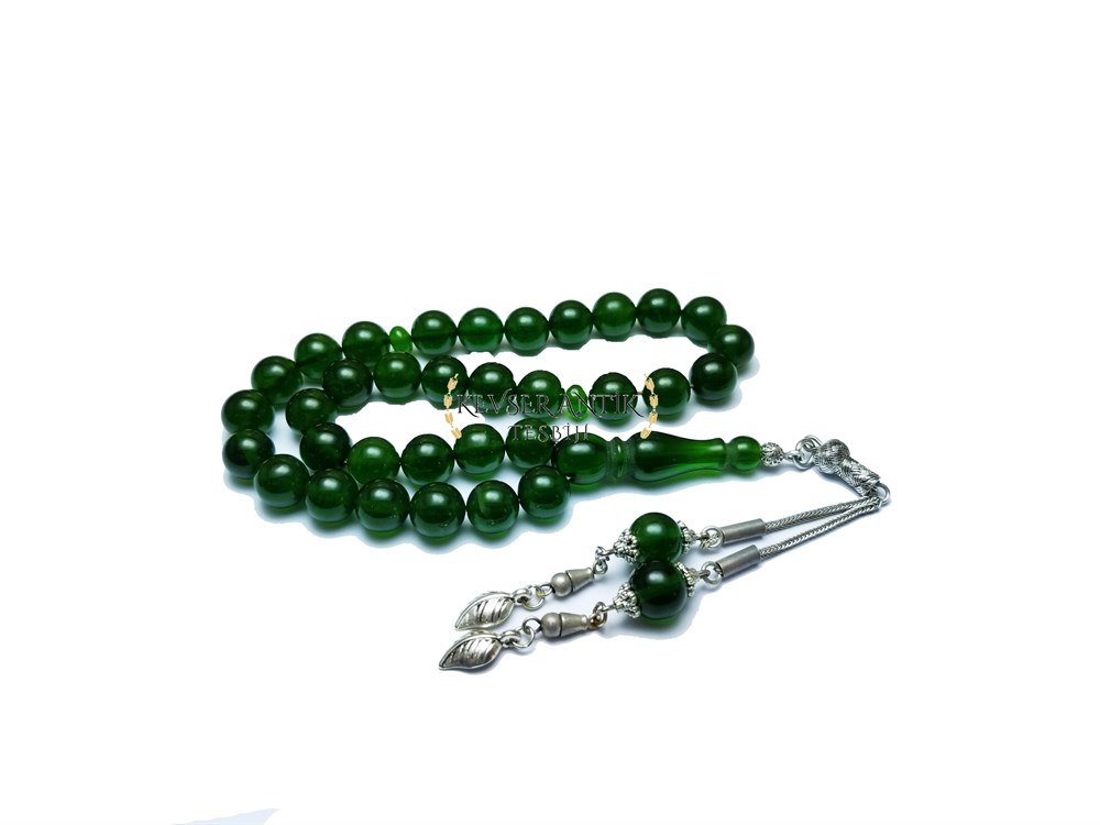 Çift Püsküllü Sıkma Kehribar Tesbih