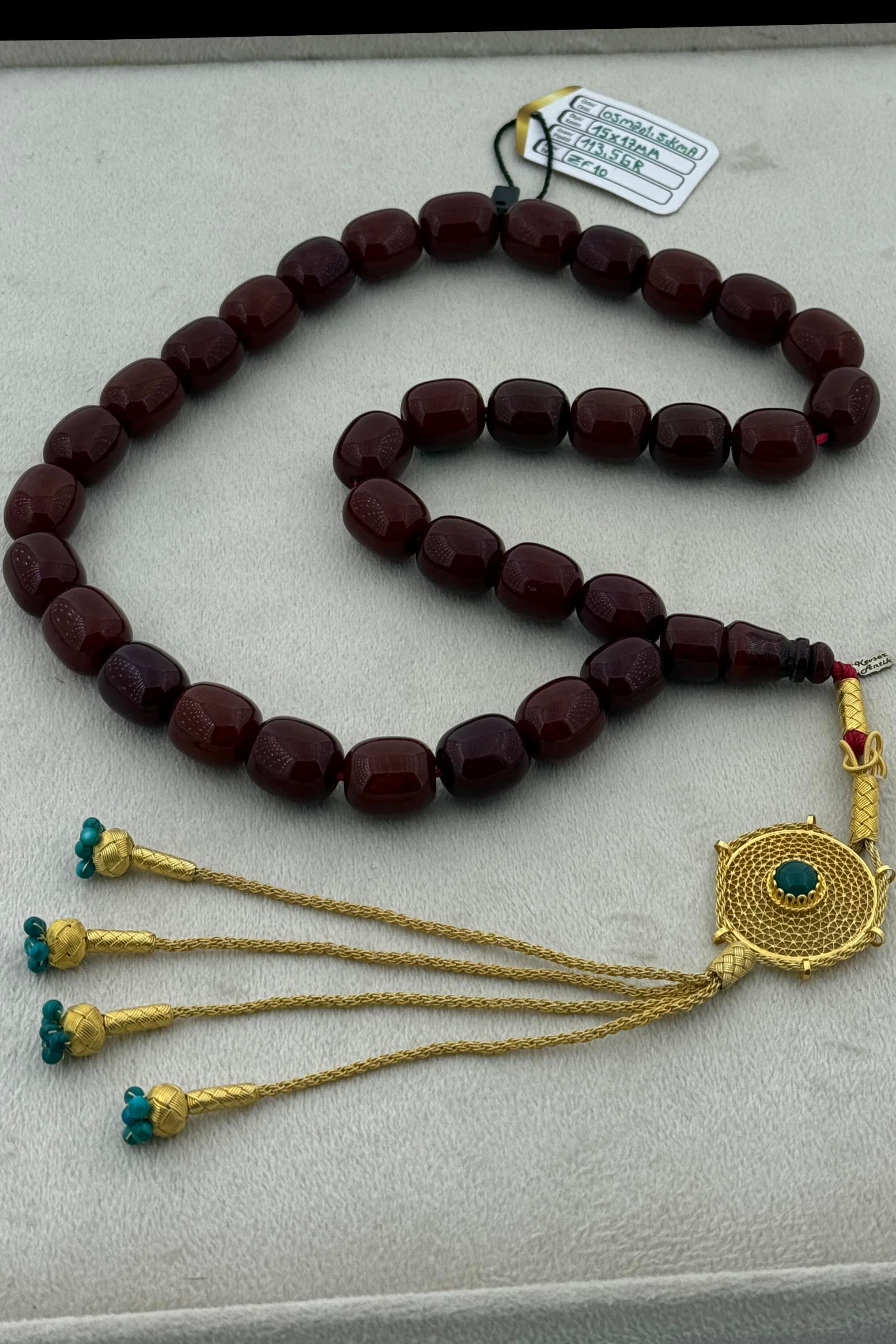 Dev Osmanlı Sıkma TesbihDev Osmanlı Sıkma Tesbih - Kevser AntikOsmanlı Kehribar Tesbihler