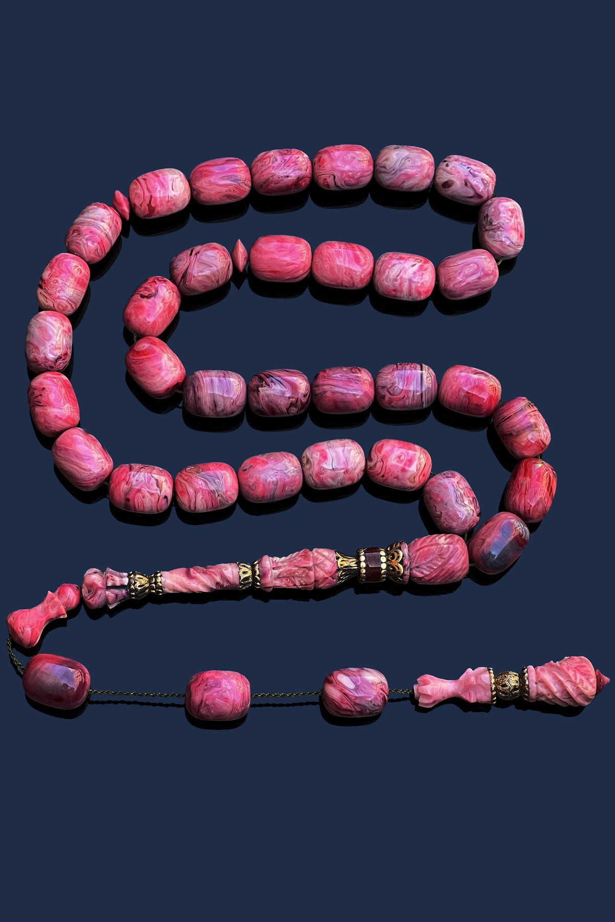 Dev Pembe Kehribar TesbihDev Pembe Kehribar Tesbih - Kevser AntikSıkma-Ateş Kehribar Tesbihler