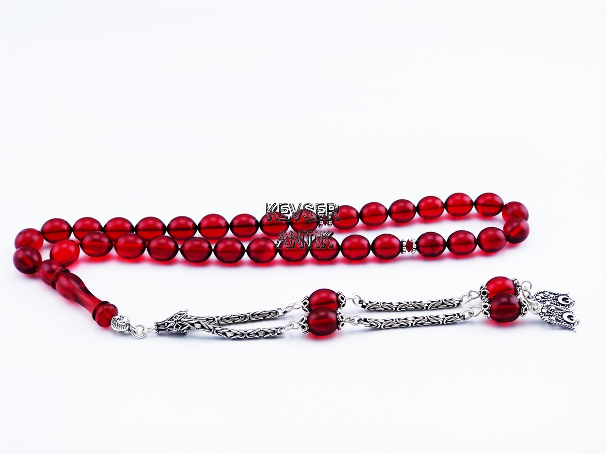 Dev Püsküllü Ateş Kehribar Tesbih