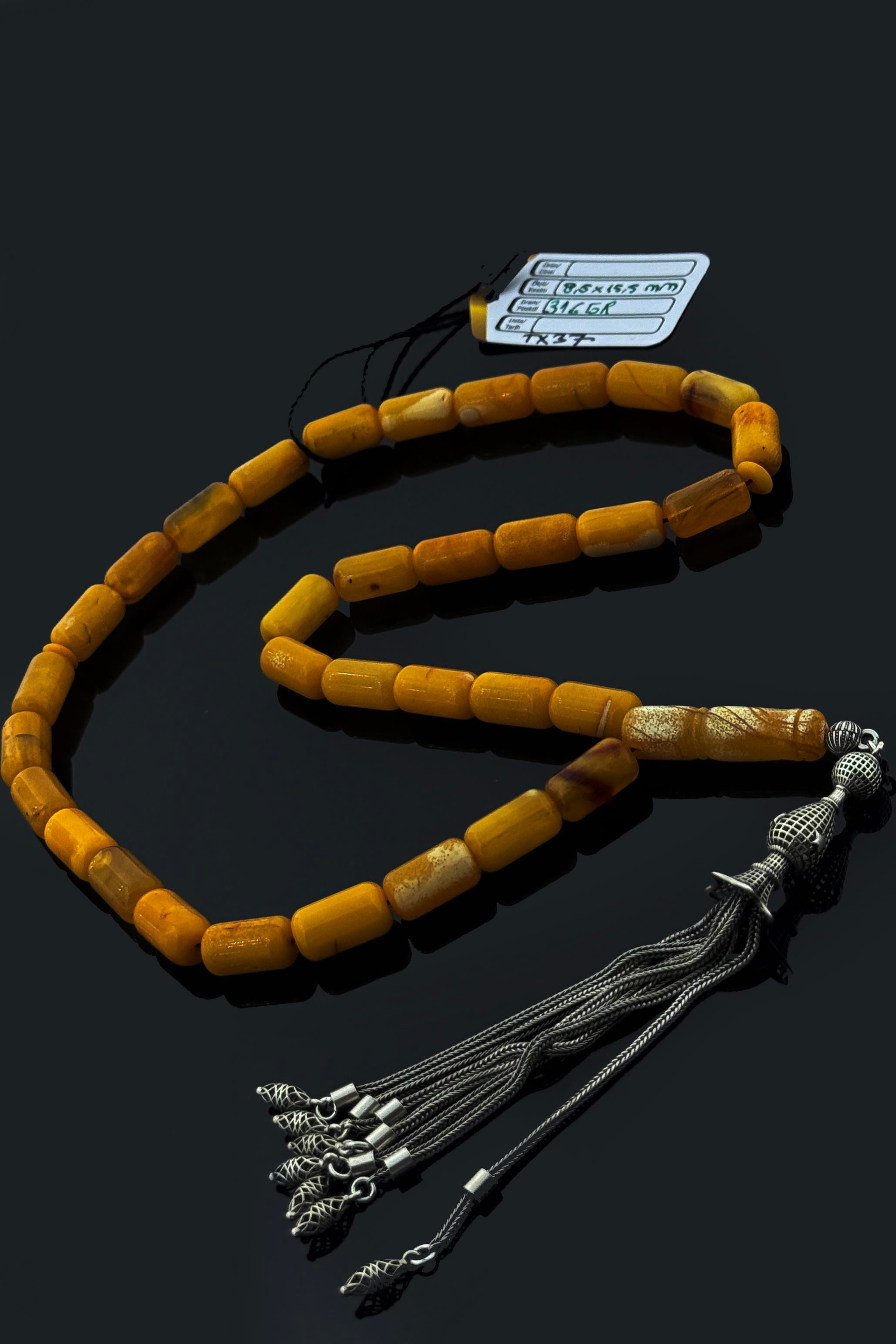 Dev Seccar Damla Kehribar TesbihDev Seccar Damla Kehribar Tesbih - Kevser AntikDamla Kehribar Tesbihler