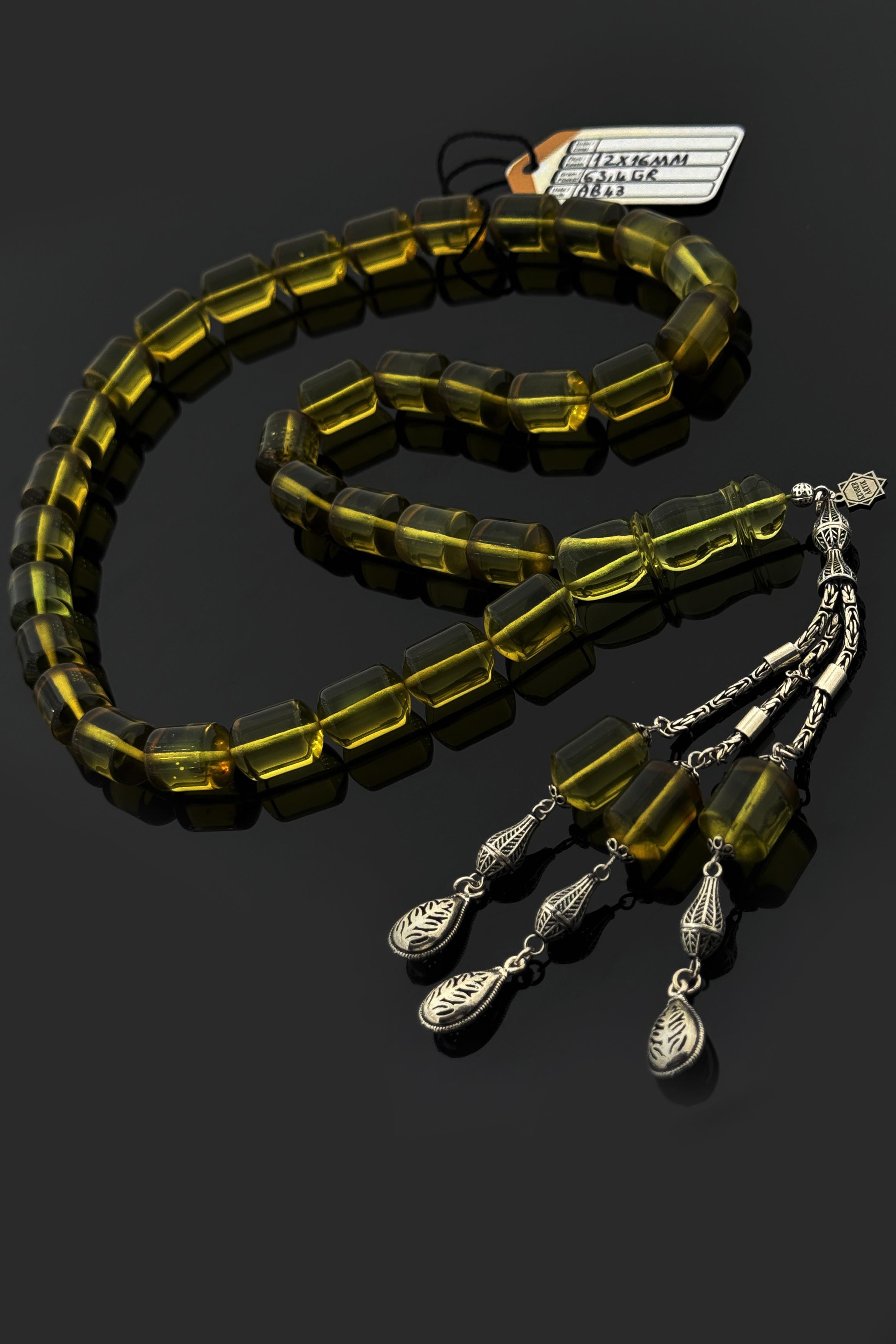 Dev Yeşil Damla Kehribar TesbihDev Yeşil Damla Kehribar Tesbih - Kevser AntikDamla Kehribar Tesbihler