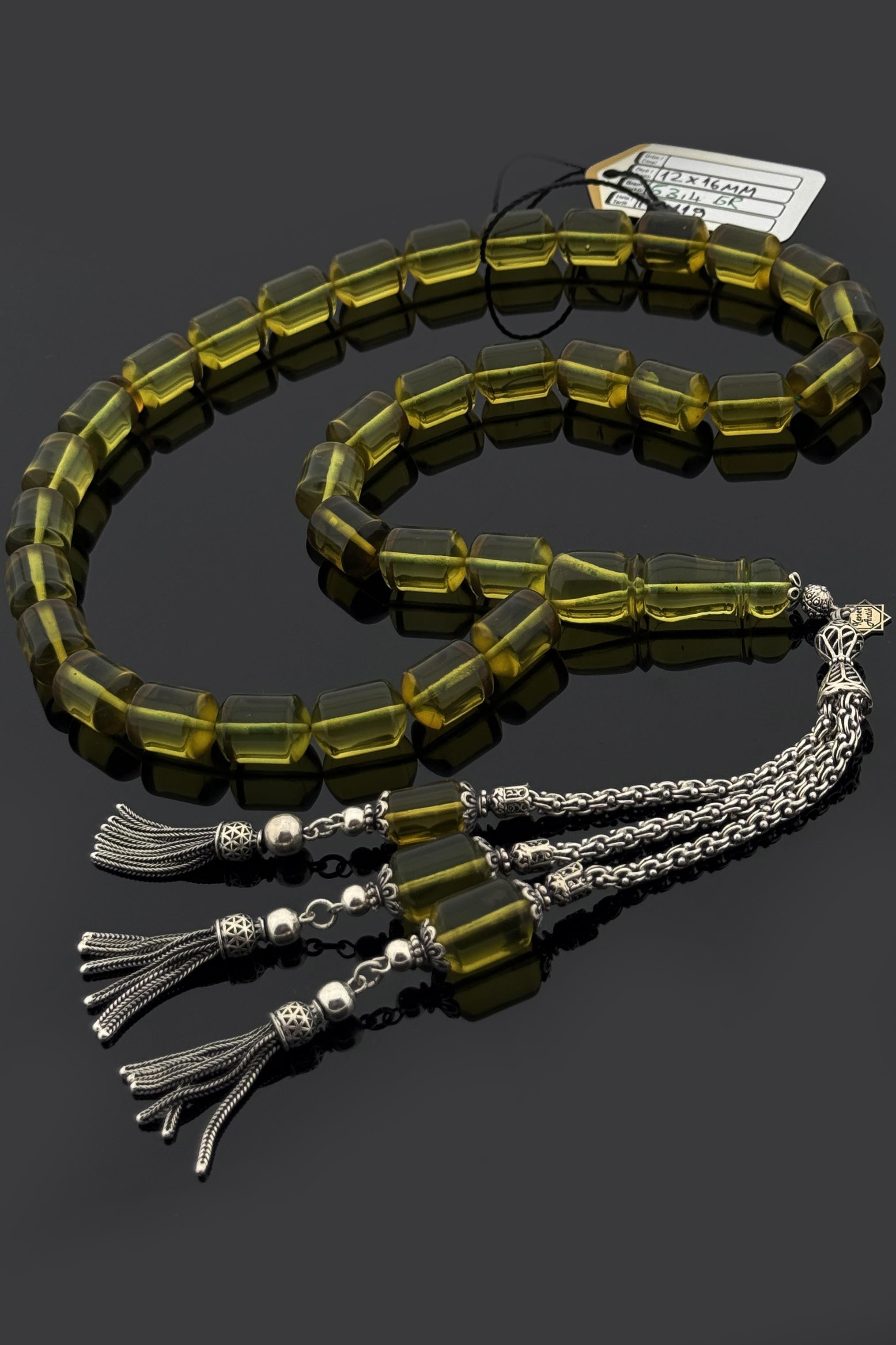 Dev Yeşil Damla Kehribar TesbihDev Yeşil Damla Kehribar Tesbih - Kevser AntikDamla Kehribar Tesbihler