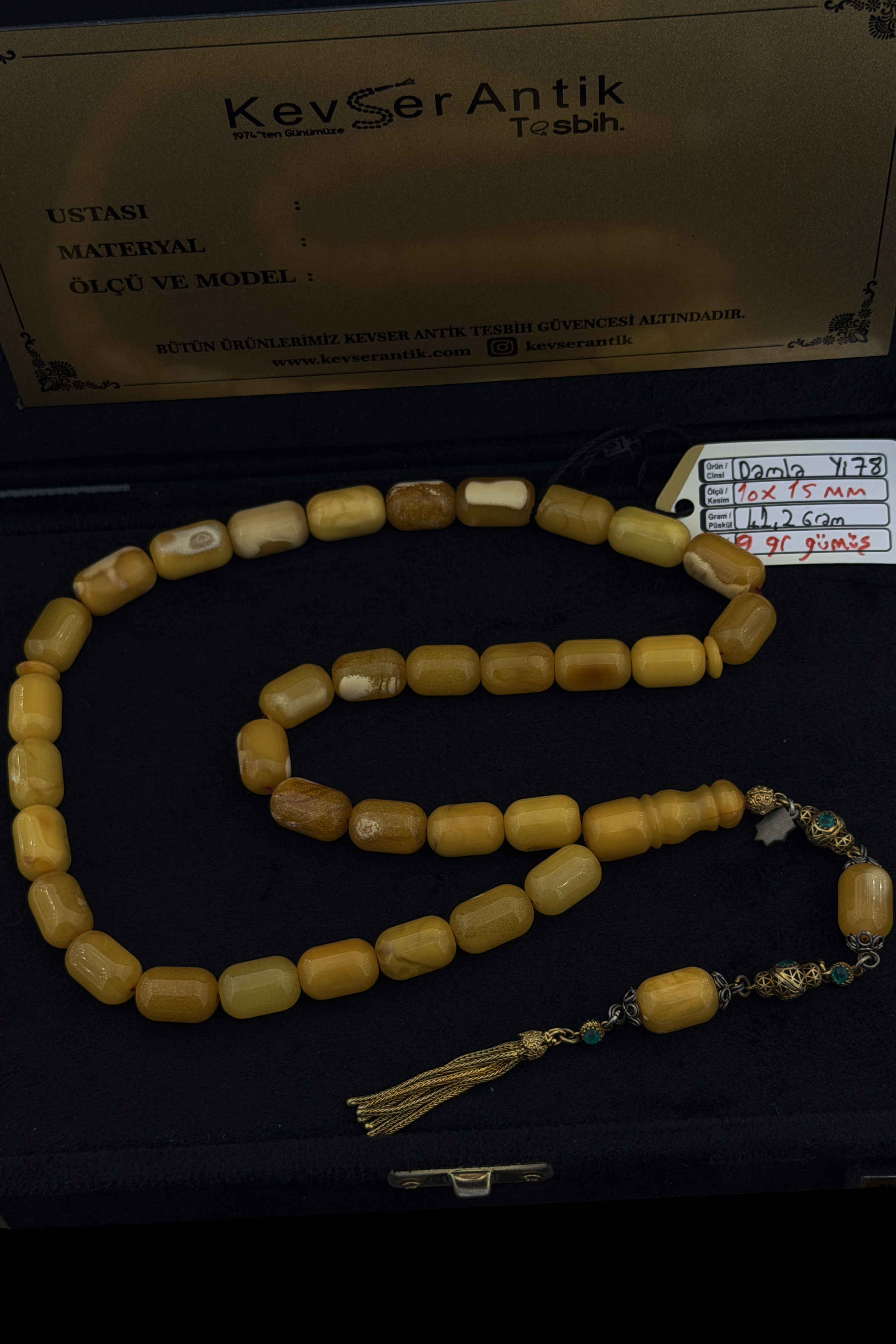 Efsane Seccar Kapsül Kehribar TesbihEfsane Seccar Kapsül Kehribar Tesbih - Kevser AntikDamla Kehribar Tesbihler