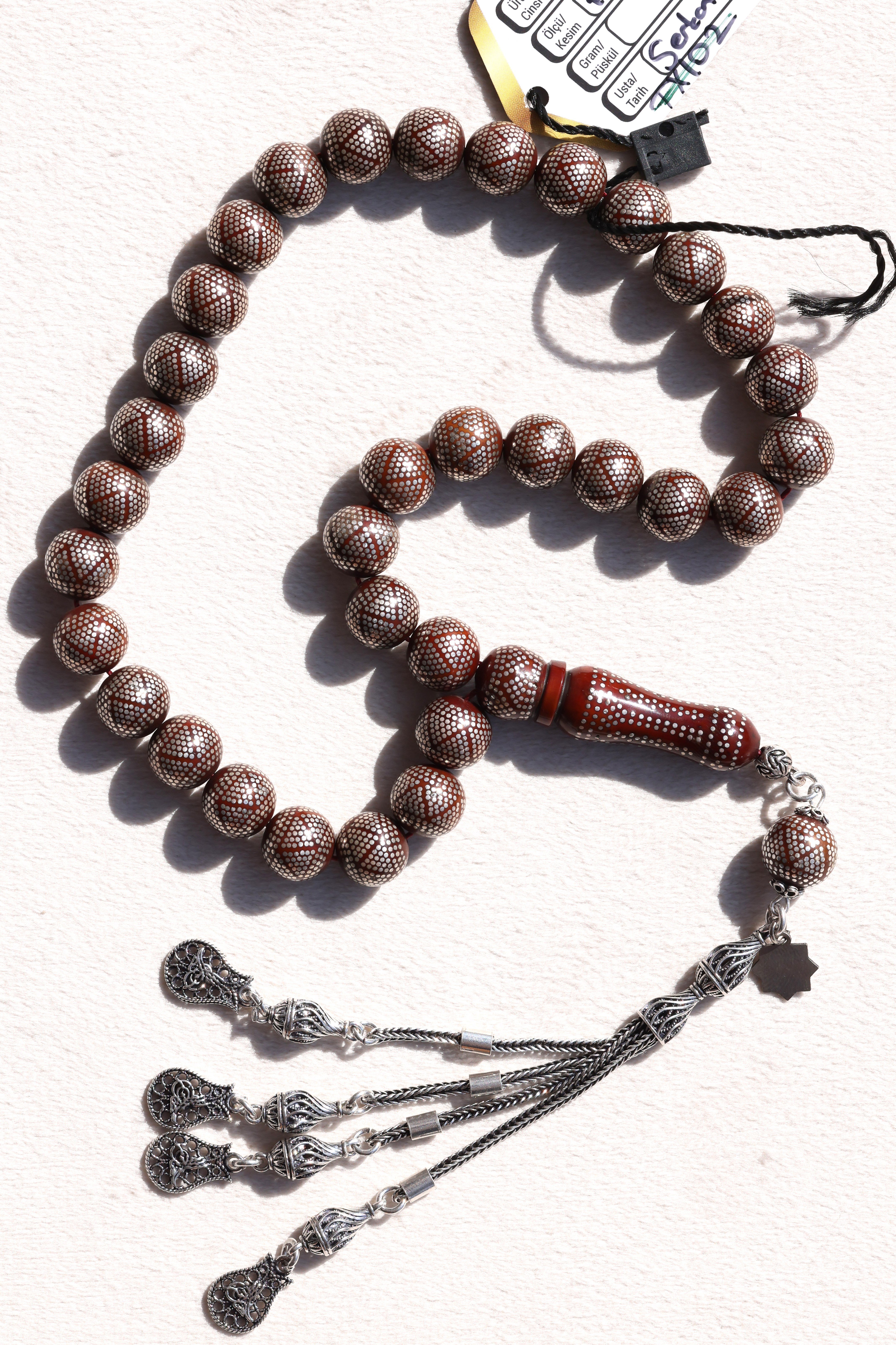 El Yapımı İşlemeli Kuka TesbihEl Yapımı İşlemeli Kuka Tesbih - Kevser AntikAĞAÇ TESBİHLER