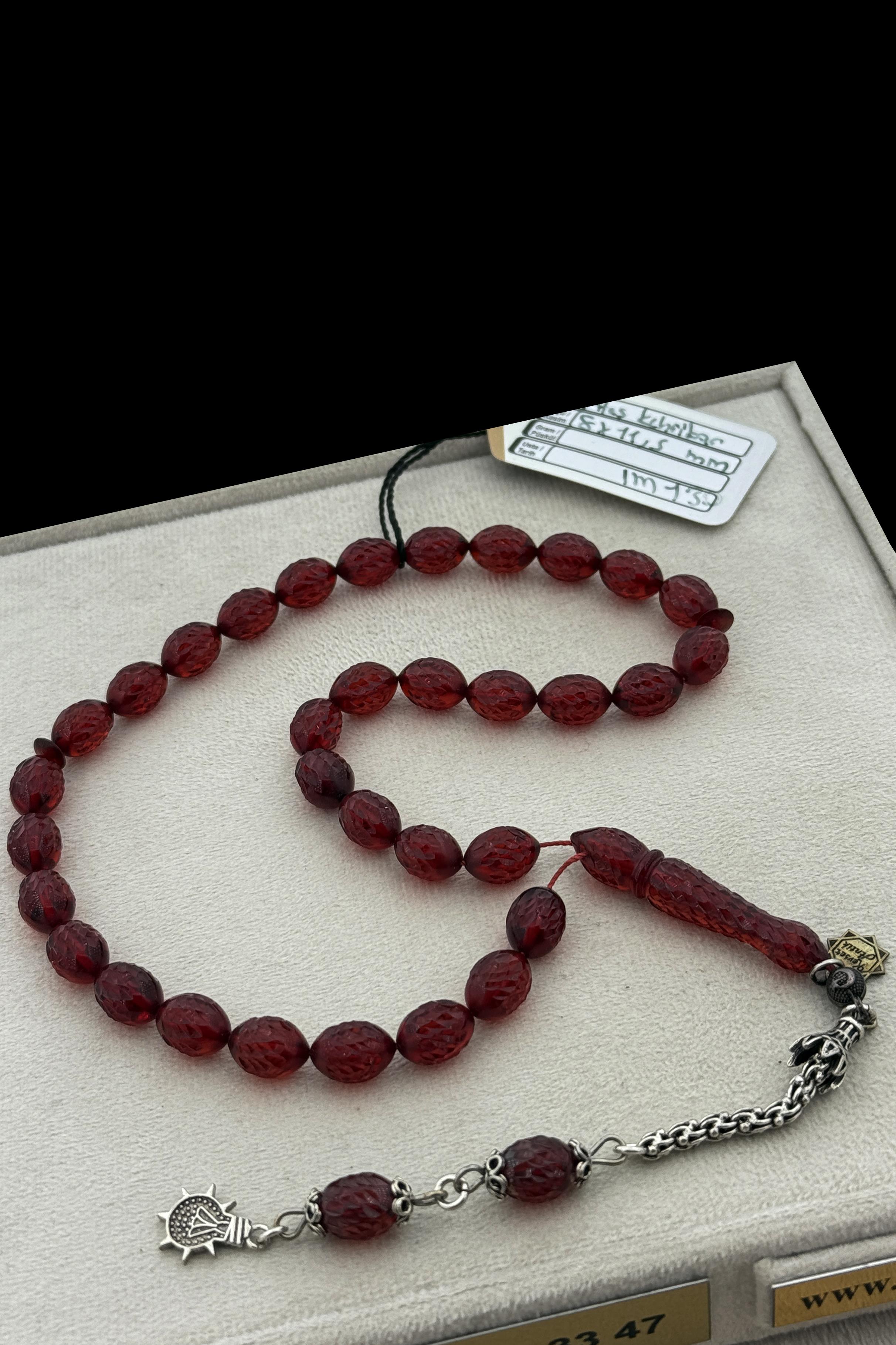 El Yapımı Lüks Segment Ateş Kehribar TesbihEl Yapımı Lüks Segment Ateş Kehribar Tesbih - Kevser AntikSıkma-Ateş Kehribar Tesbihler