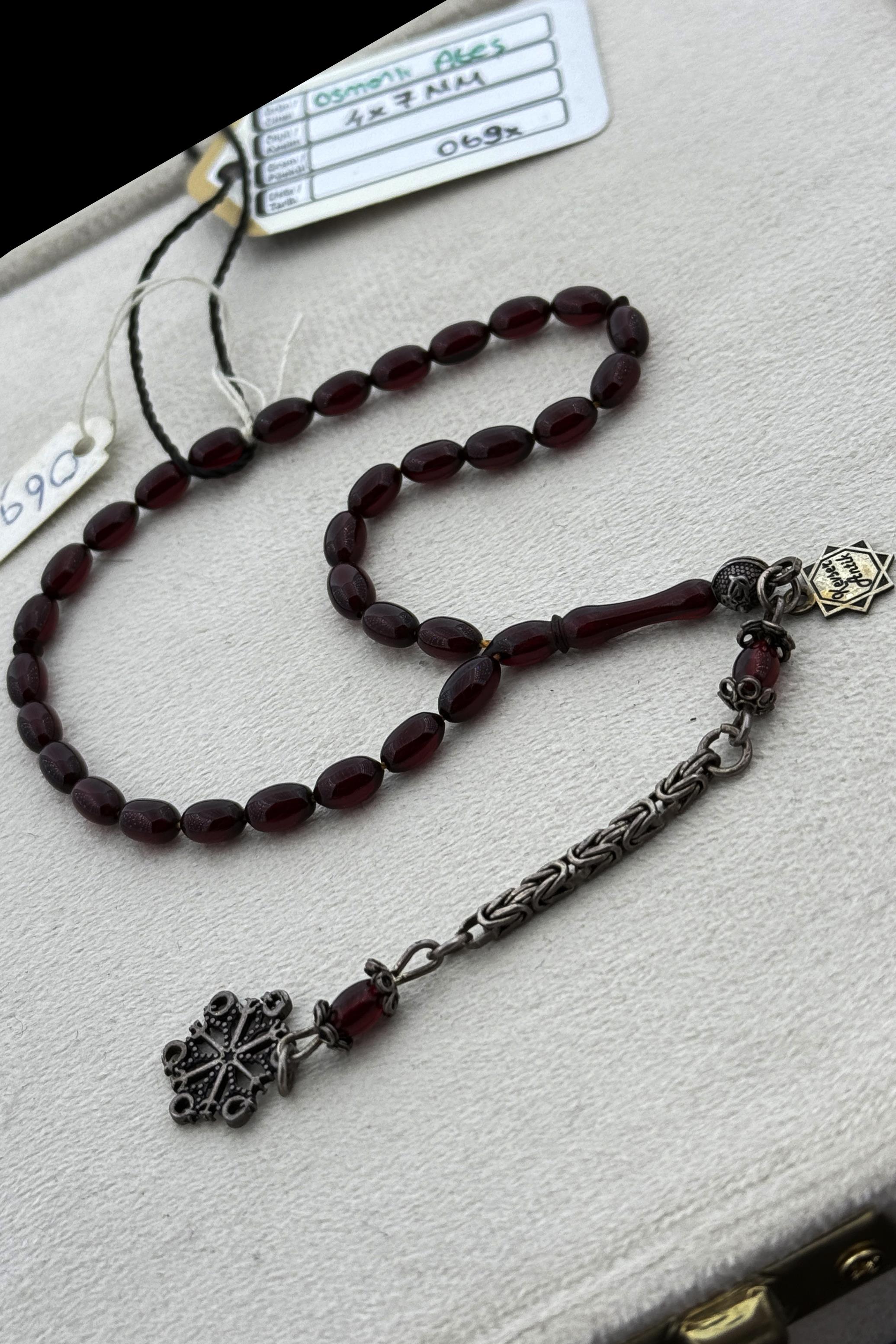 Eski Zar Objeden TesbihEski Zar Objeden Tesbih - Kevser AntikOsmanlı Kehribar Tesbihler