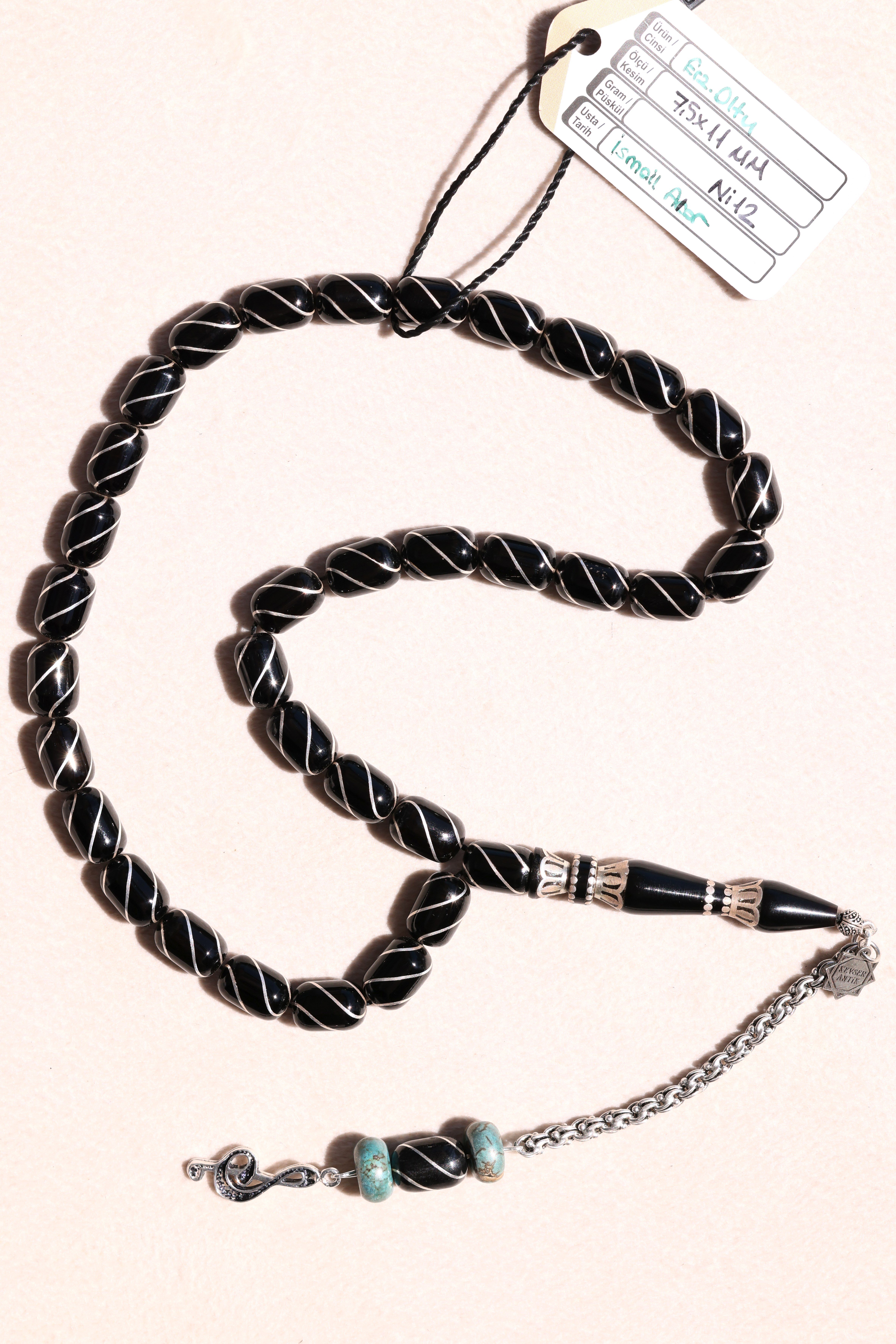 Firuze Tasarım Gümüş Nakkaş Erzurum Oltu TesbihFiruze Tasarım Gümüş Nakkaş Erzurum Oltu Tesbih - Kevser AntikErzurum Oltu Tesbihler