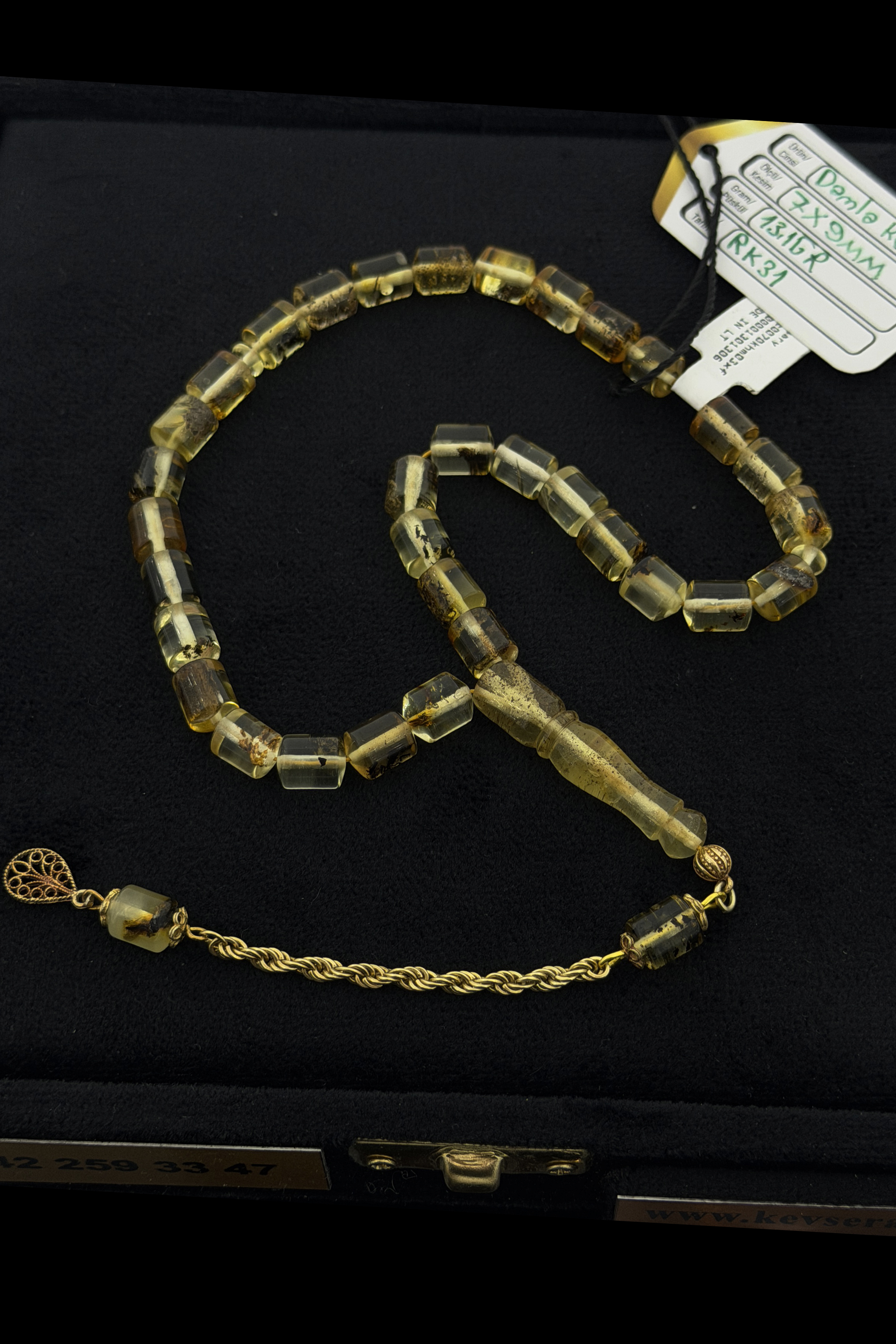 Fosilli Baltık Damla Kehribar TesbihFosilli Baltık Damla Kehribar Tesbih - Kevser AntikDamla Kehribar Tesbihler