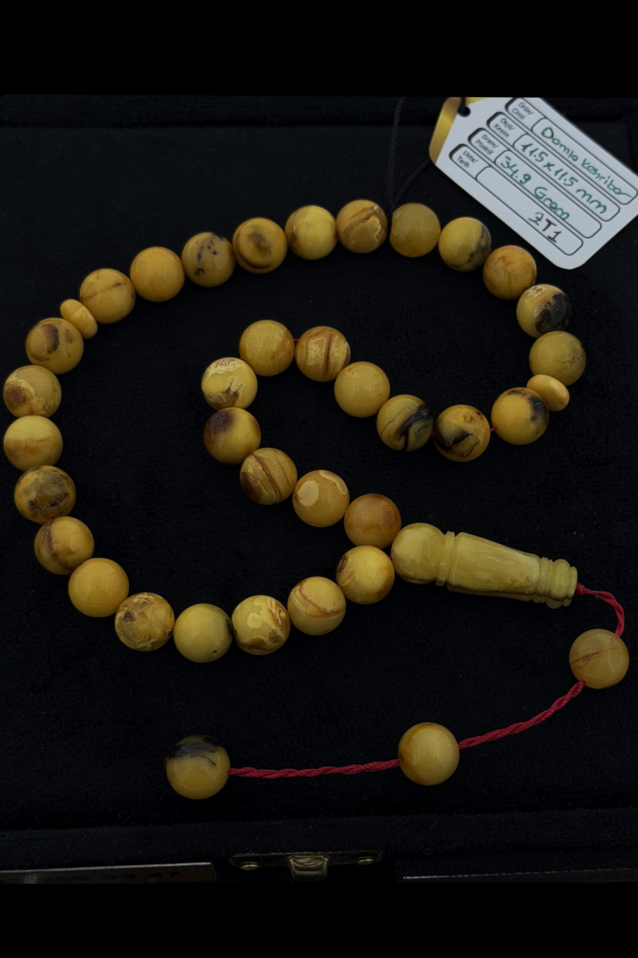 Fosilli Damla Kehribar TesbihFosilli Damla Kehribar Tesbih - Kevser AntikDamla Kehribar Tesbihler