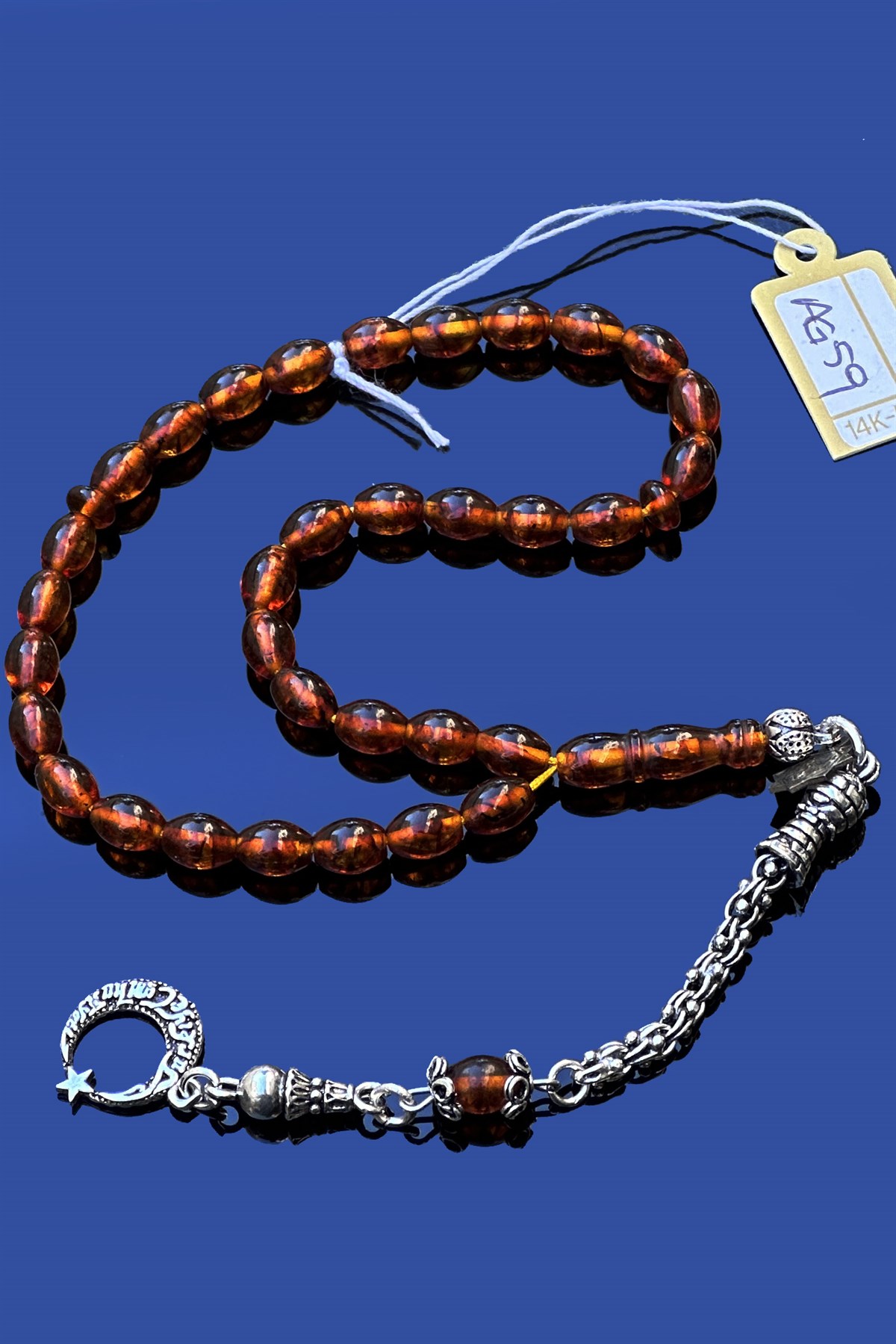 Fosilli Damla Kehribar TesbihFosilli Damla Kehribar Tesbih - Kevser AntikDamla Kehribar Tesbihler