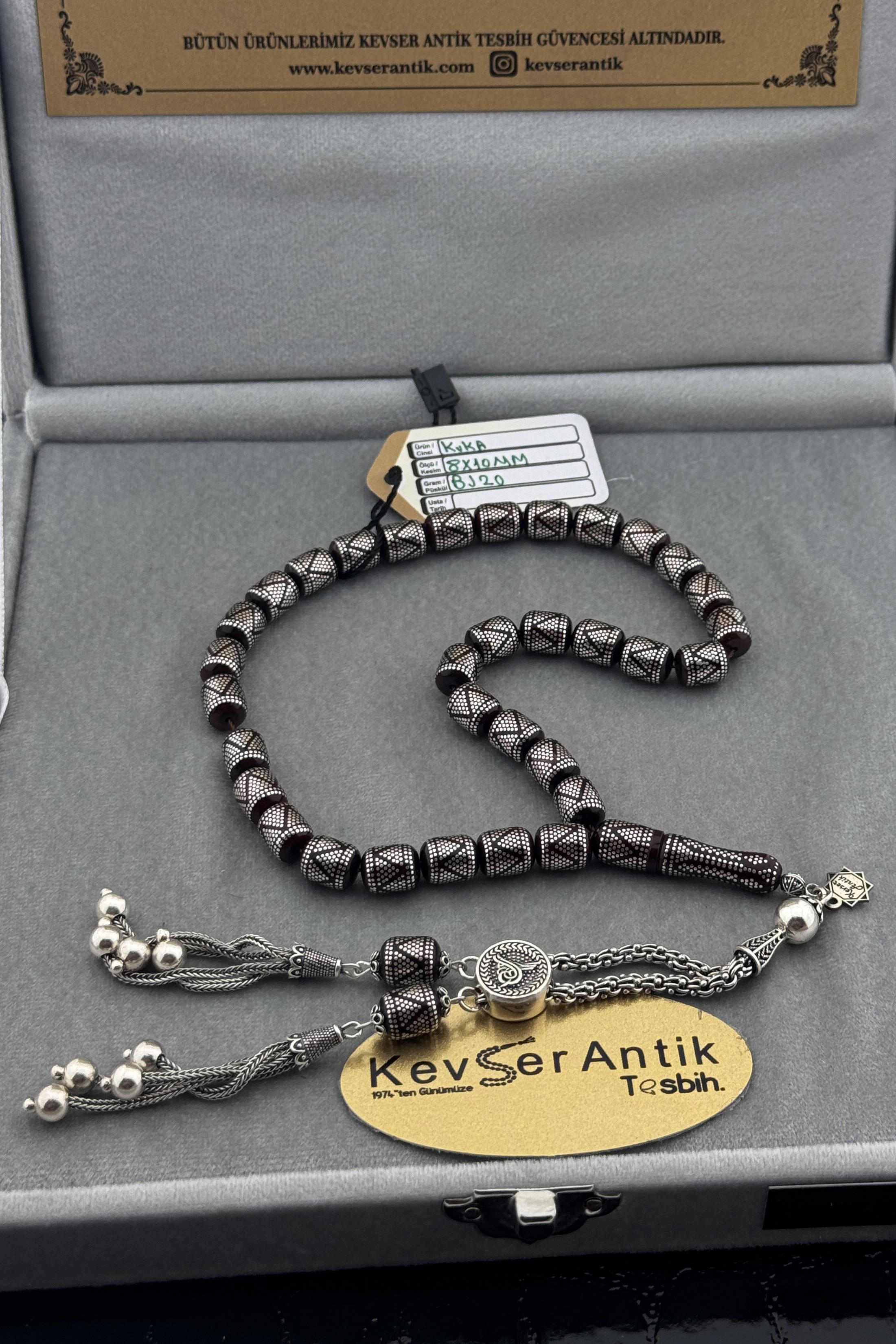 Full İşçilikli Kuka TesbihFull İşçilikli Kuka Tesbih - Kevser AntikGümüş İşlemeli Tesbihler