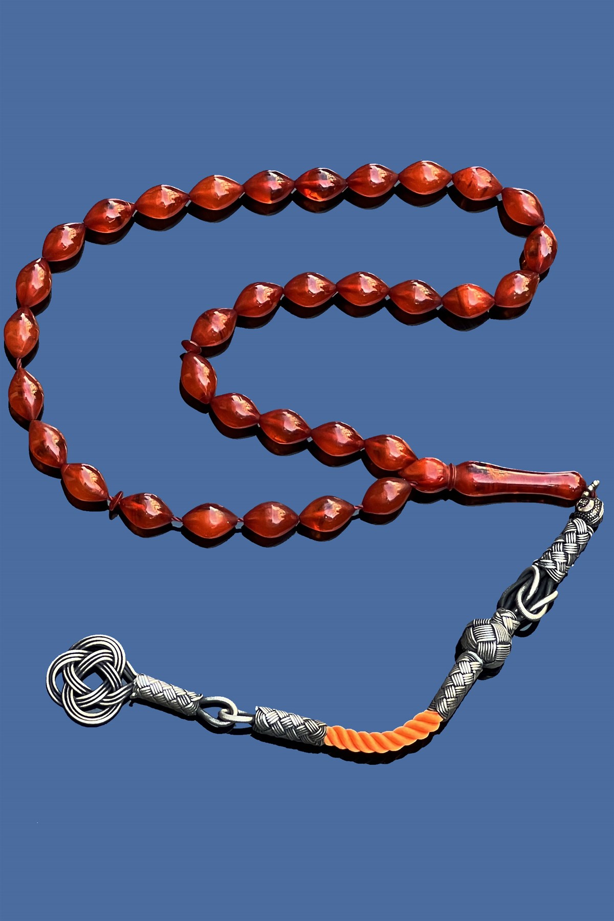 Gümüş Püsküllü Zar Kehribar TesbihGümüş Püsküllü Zar Kehribar Tesbih - Kevser AntikOsmanlı Kehribar Tesbihler