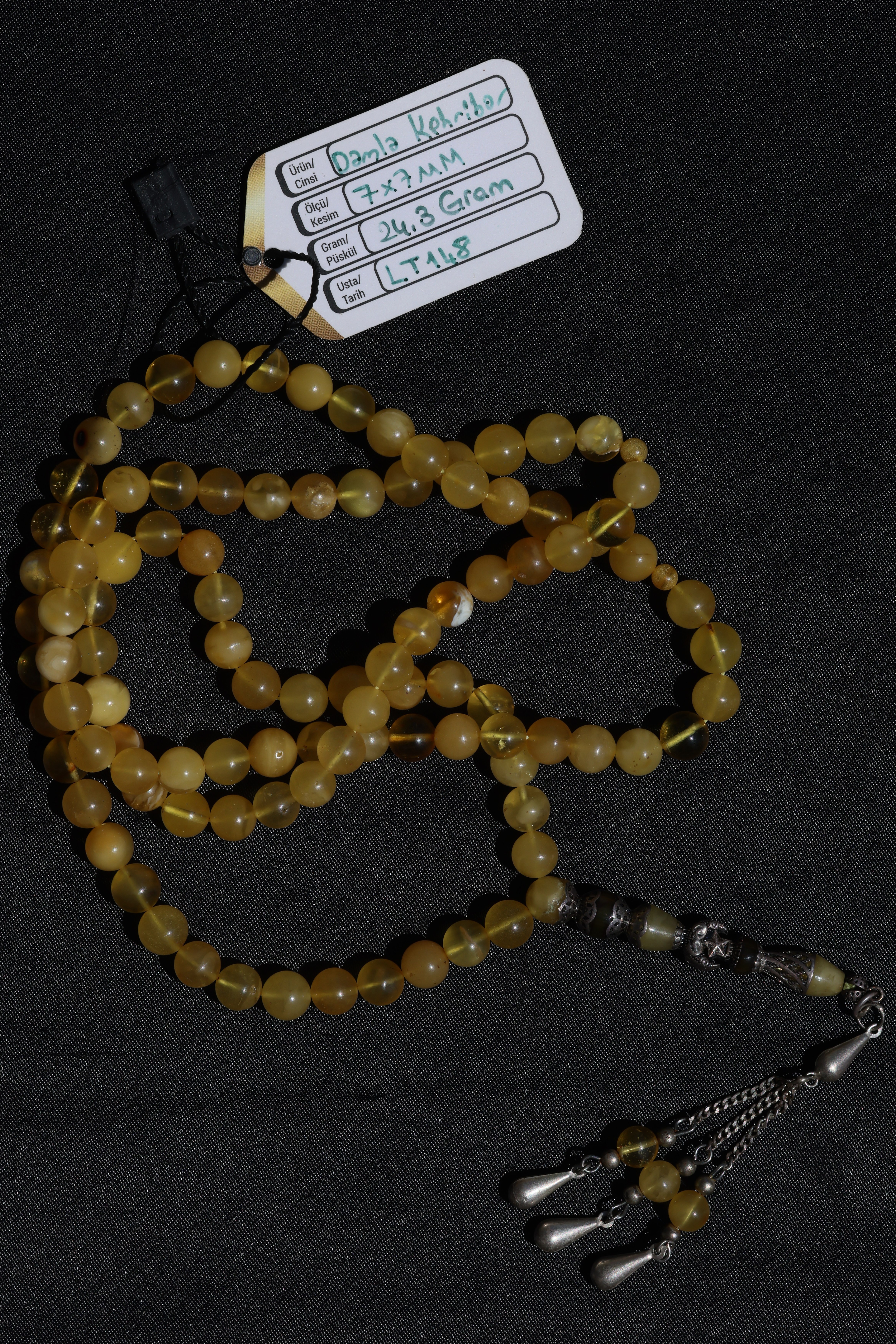 Has Kehribar Damla Kehribar TesbihHas Kehribar Damla Kehribar Tesbih - Kevser AntikDamla Kehribar Tesbihler