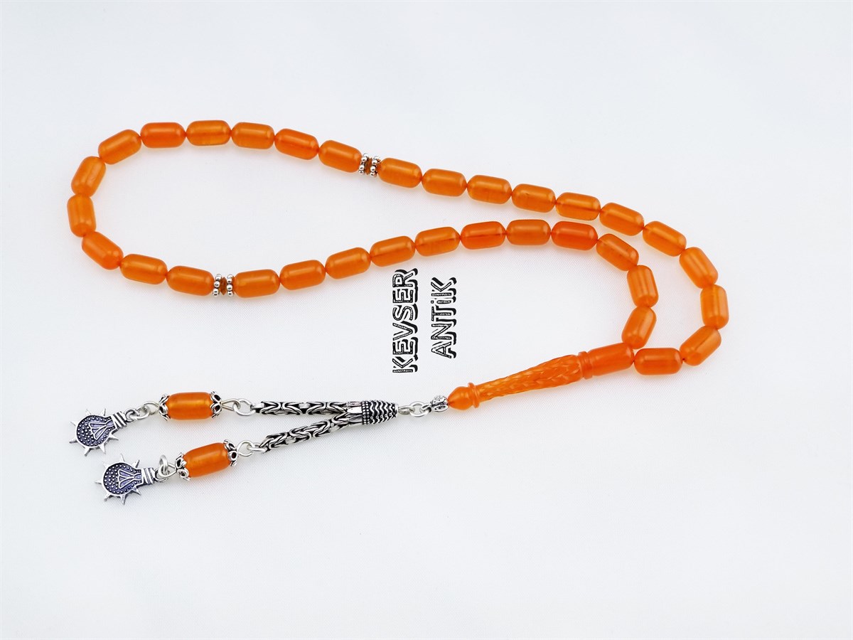 Kalem İşçilikli Kehribar Tesbih