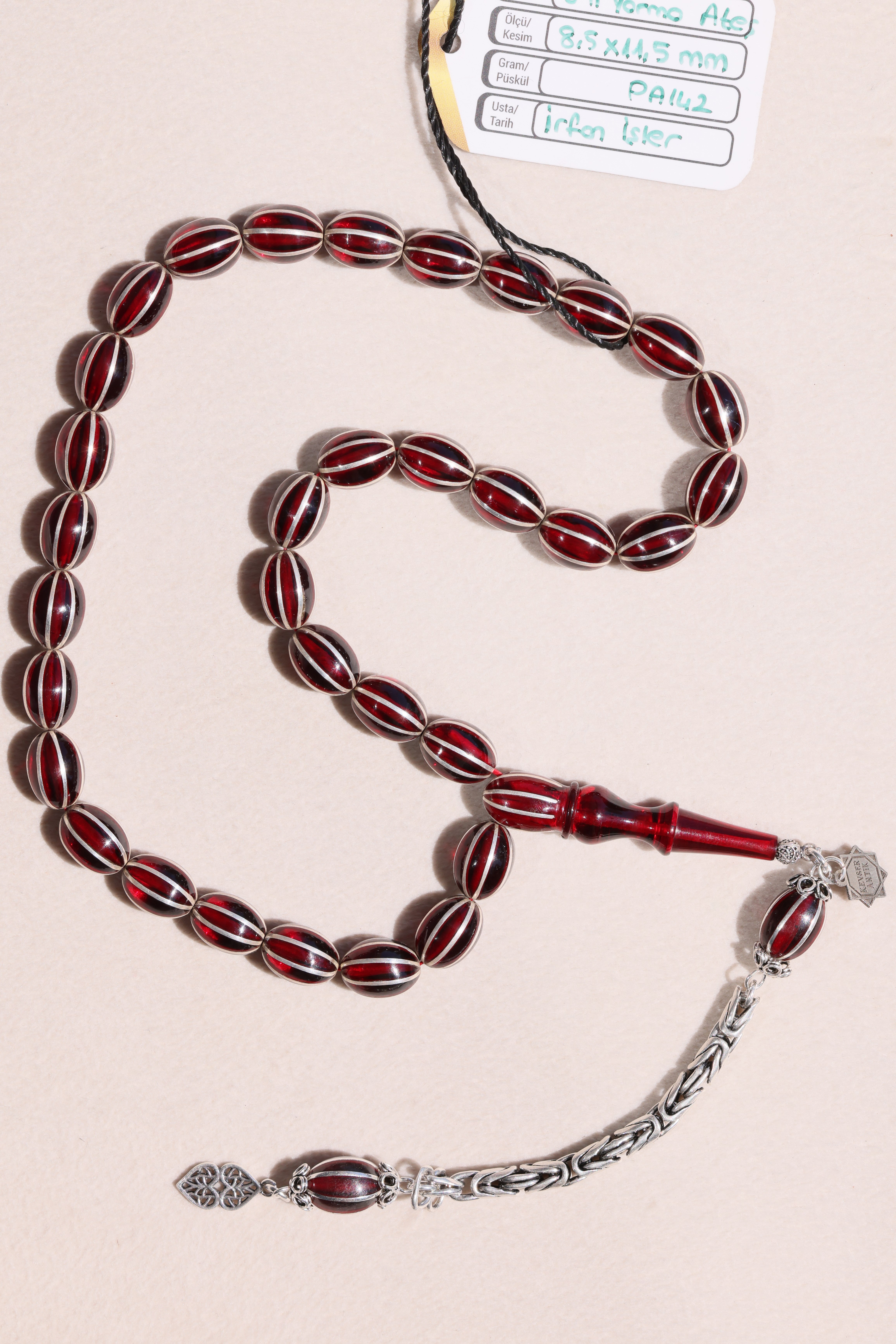 Kalın Yarma Ateş Kehribar TesbihKalın Yarma Ateş Kehribar Tesbih - Kevser AntikErzurum Oltu Tesbihler