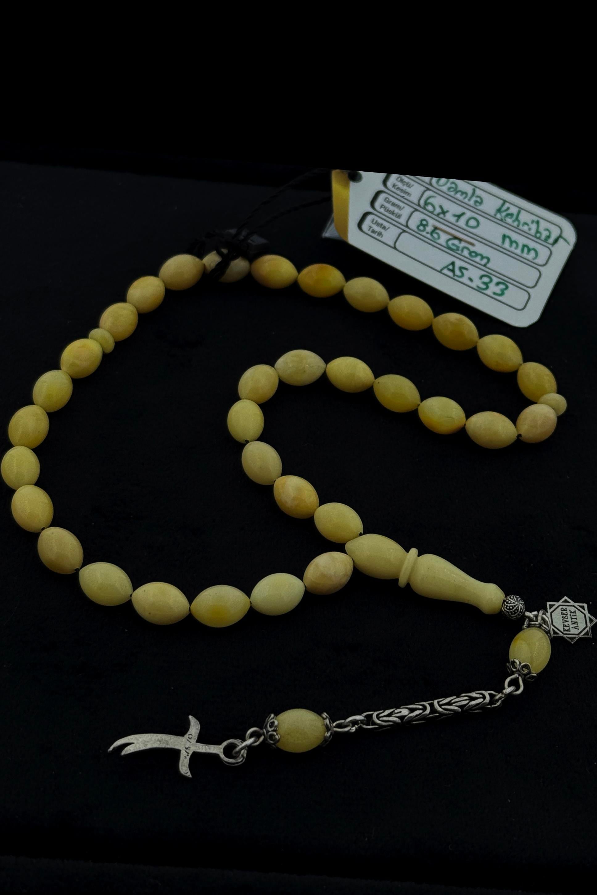 Lüx Segment Hakiki Damla Kehribar TesbihLüx Segment Hakiki Damla Kehribar Tesbih - Kevser AntikDamla Kehribar Tesbihler