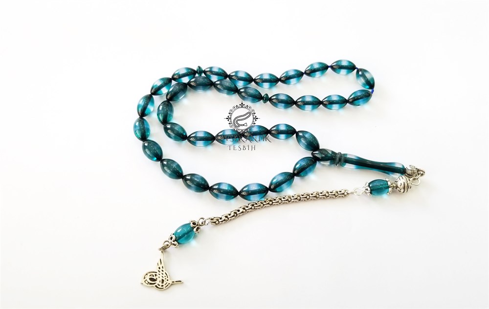 Mavi Sürmeli Sıkma Kehribar