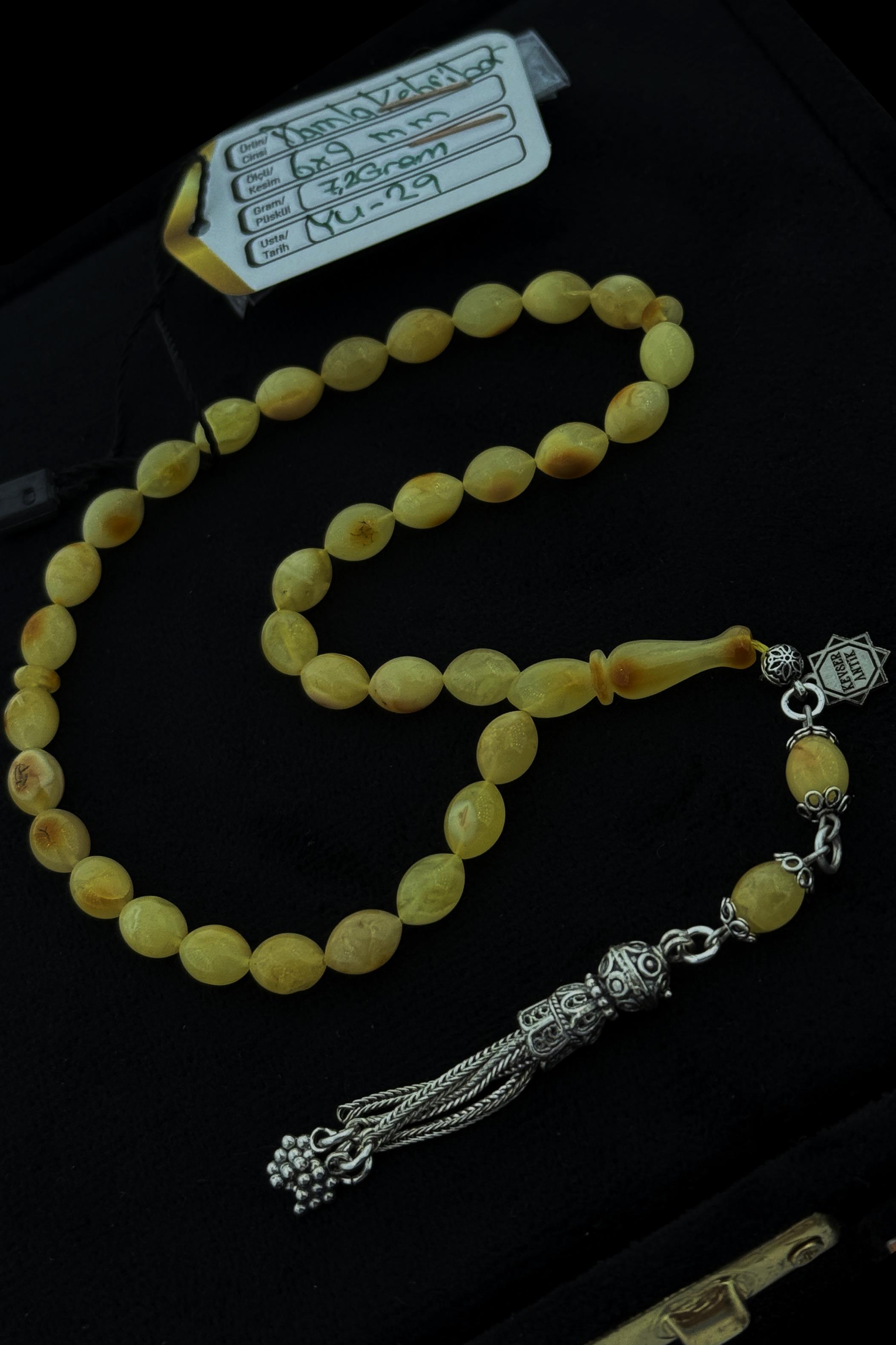 Ottoman Style Amber Prayer Beads – 33 Beads Premium DesignOttoman Style Amber Prayer Beads – 33 Beads Premium Design - Kevser AntikDamla Kehribar Tesbihler