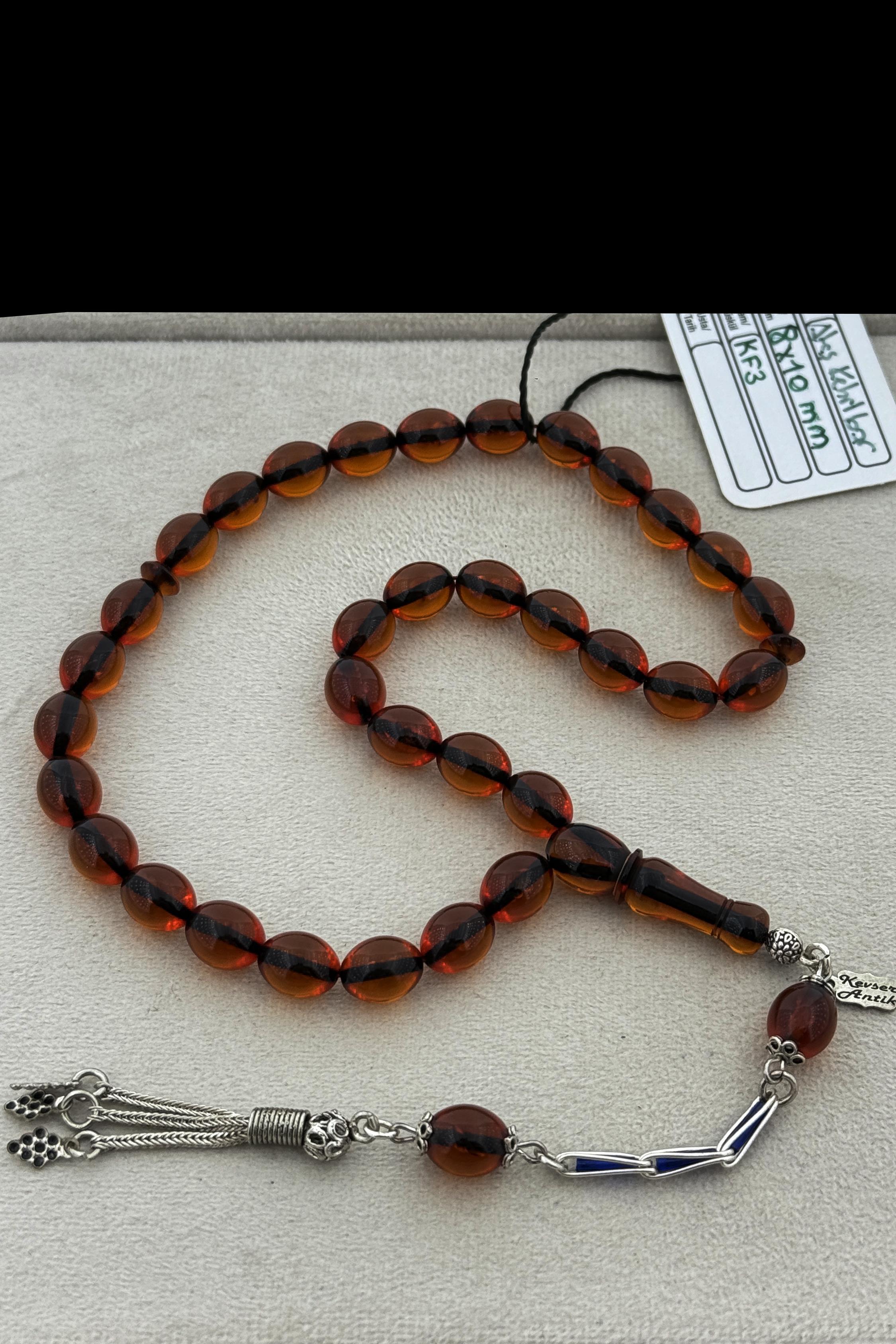 Premium Segment Gümüş Püsküllü Ateş KehribarPremium Segment Gümüş Püsküllü Ateş Kehribar - Kevser AntikSıkma-Ateş Kehribar Tesbihler