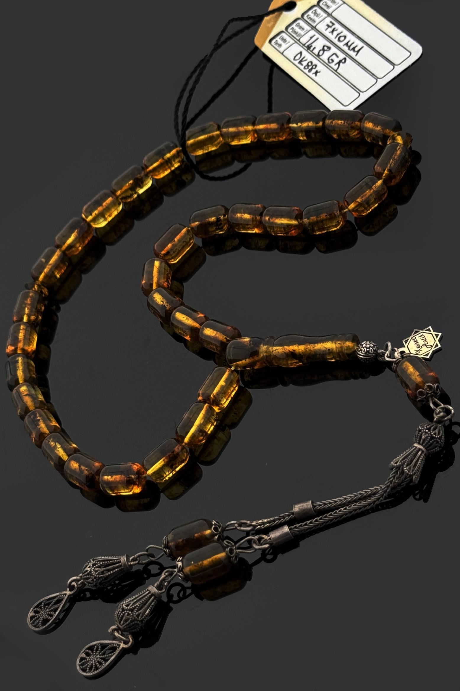 Press Fosilli Kehribar TesbihPress Fosilli Kehribar Tesbih- Kevser AntikDamla Kehribar Tesbihler