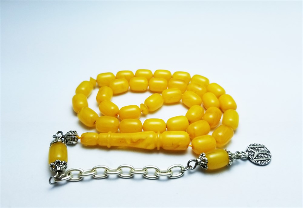 Sarı Ateş Kehribar Tesbih