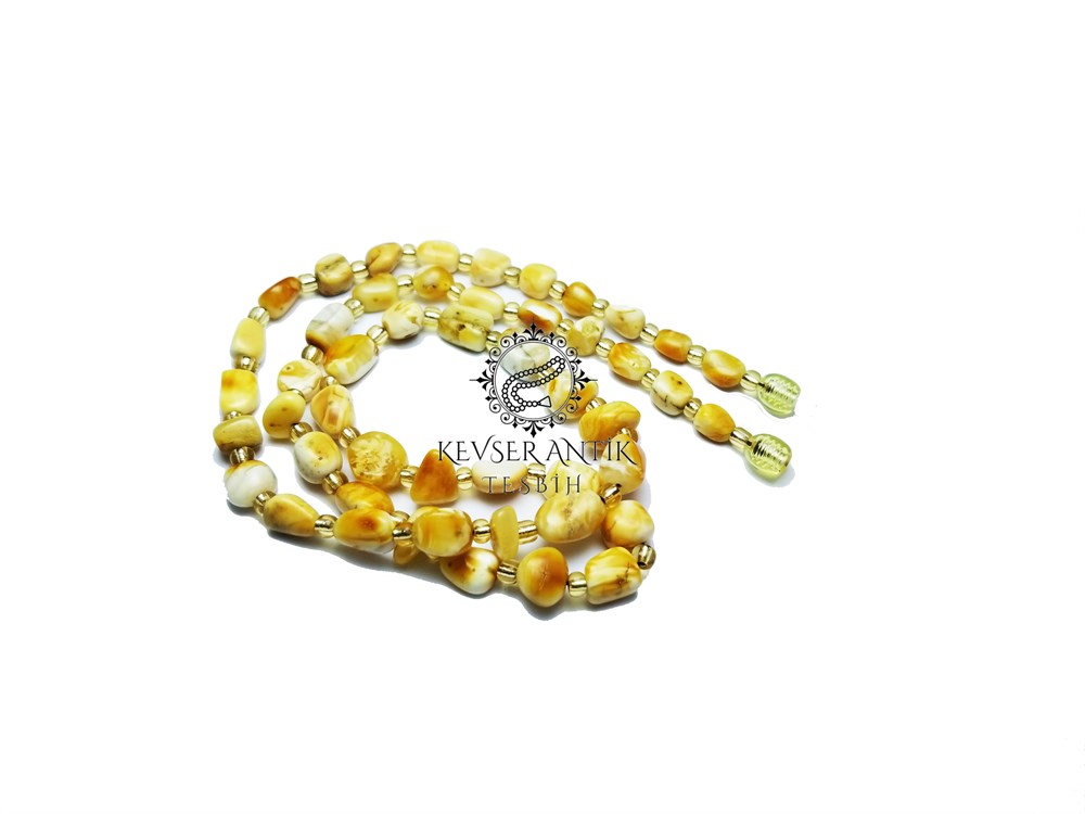 Sarı Damla Kehribar Kolye