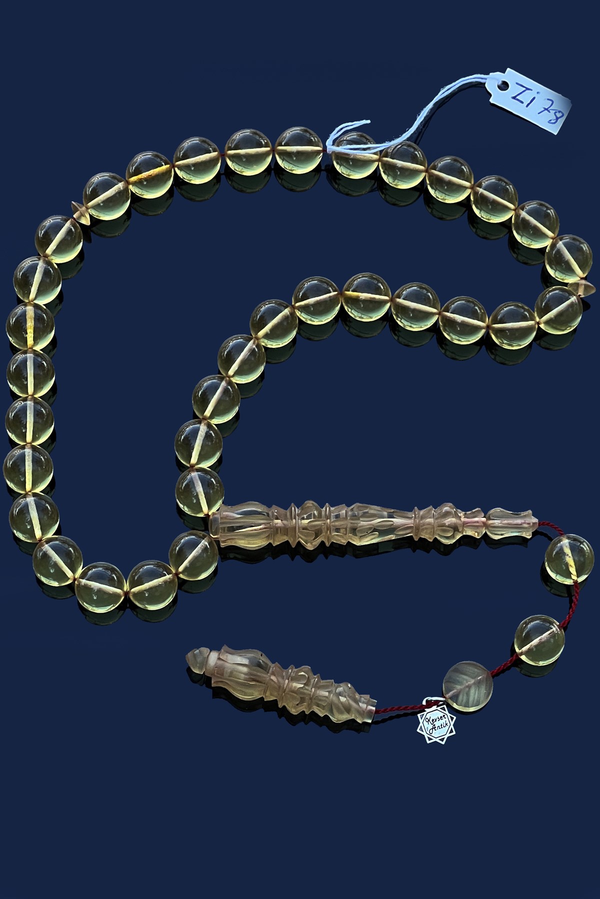 Şeffaf Delim Özel İmame İşçilikli Ateş KehribarŞeffaf Delim Özel İmame İşçilikli Ateş Kehribar - Kevser AntikÖZEL SERİ TESBİHLER